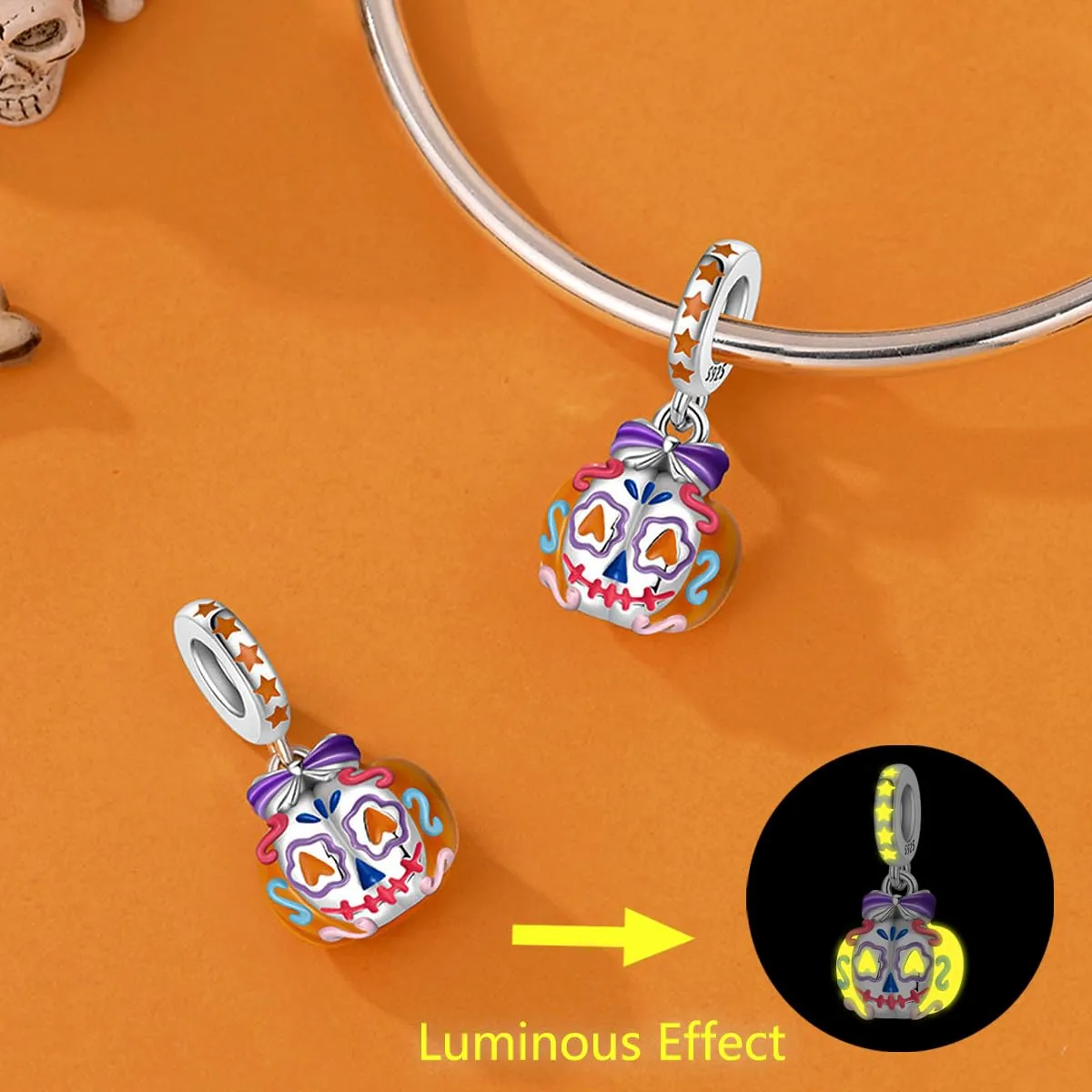 KUNSIR Bead Charm in Argento Sterling 925 con Cubic Zirconia per Braccialetti e Collane Europei - immagine 2