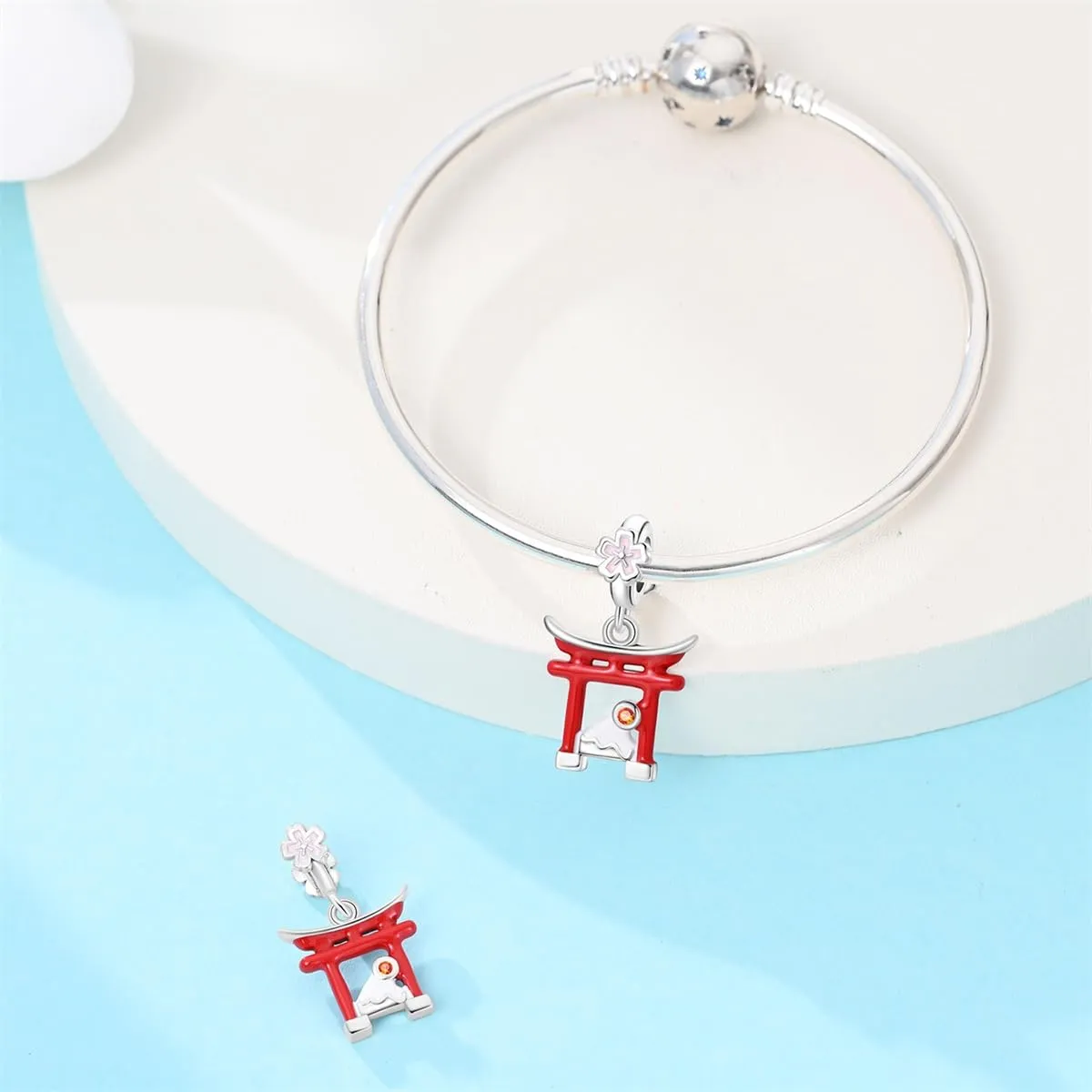 TINSLO Bead Charm in Argento Sterling 925 con Cubic Zirconia, Compatibile con Braccialetti e Collane Pandora e Europei - immagine 3