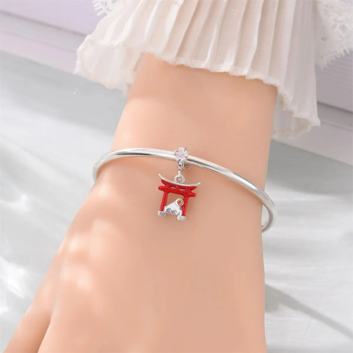 TINSLO Bead Charm in Argento Sterling 925 con Cubic Zirconia, Compatibile con Braccialetti e Collane Pandora e Europei - immagine 4