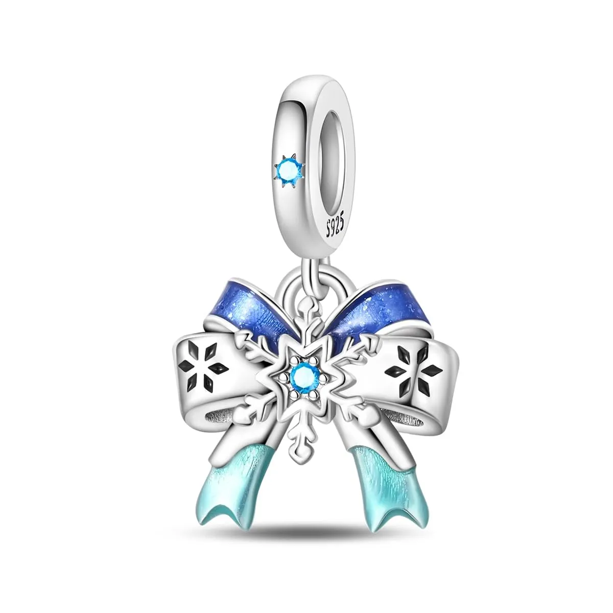 TINSLO Bead Charm in Argento Sterling 925 con Cubic Zirconia per Braccialetti e Collane Pandora e Europei - immagine 1