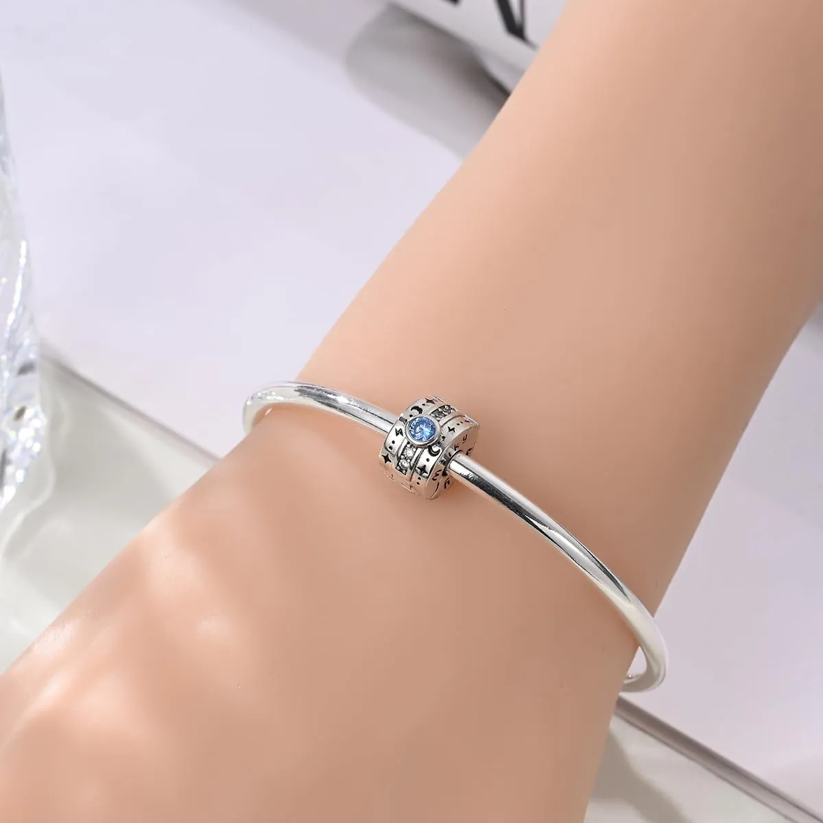 TINSLO Bead Charm in Argento Sterling 925 con Cubic Zirconia, Compatibile con Braccialetti e Collane Europei - immagine 4
