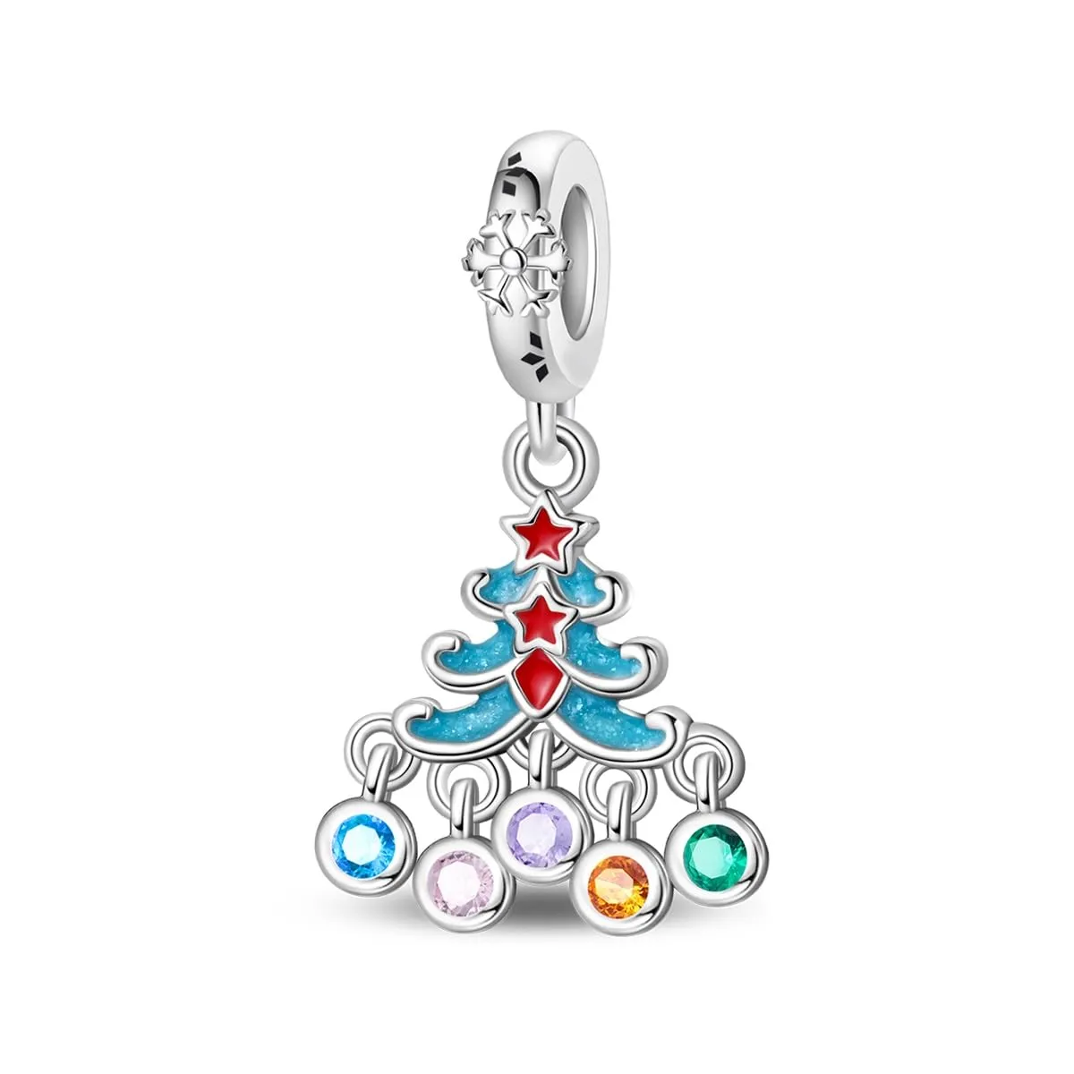 TINSLO Bead Charm in Argento Sterling 925 con Cubic Zirconia, Compatibile con Braccialetti e Collane Pandora e Europei - immagine 1