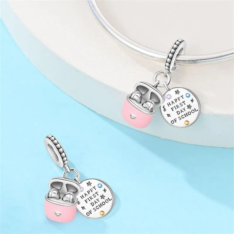 TINSLO Bead Charm Argento Sterling 925 con Cubic Zirconia per Braccialetti e Collane Europei - immagine 2