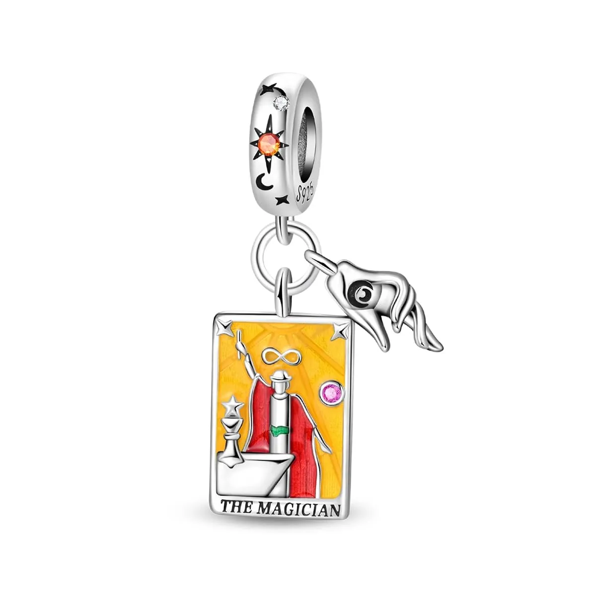 TINSLO Bead Charm Argento Sterling 925 con Cubic Zirconia per Braccialetti e Collane Pandora e Europei - immagine 1