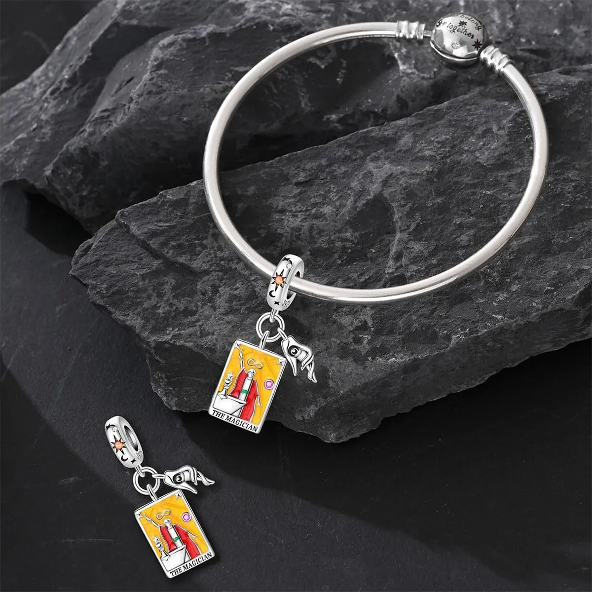 TINSLO Bead Charm Argento Sterling 925 con Cubic Zirconia per Braccialetti e Collane Pandora e Europei - immagine 3