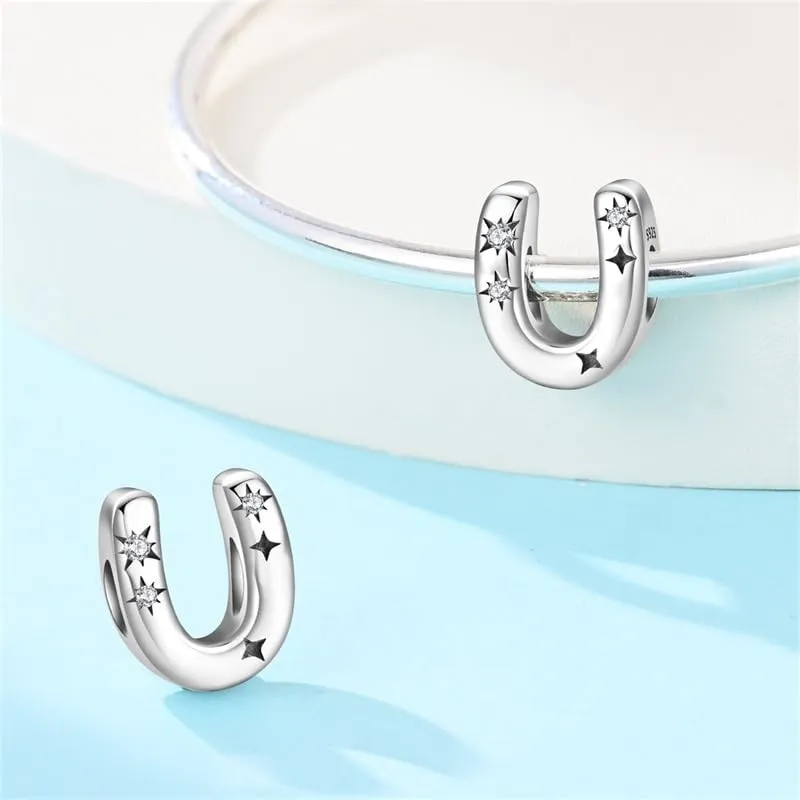 TINSLO Bead Charm Argento Sterling 925 Lettere con Cubic Zirconia per Braccialetti e Collane Europei - immagine 2