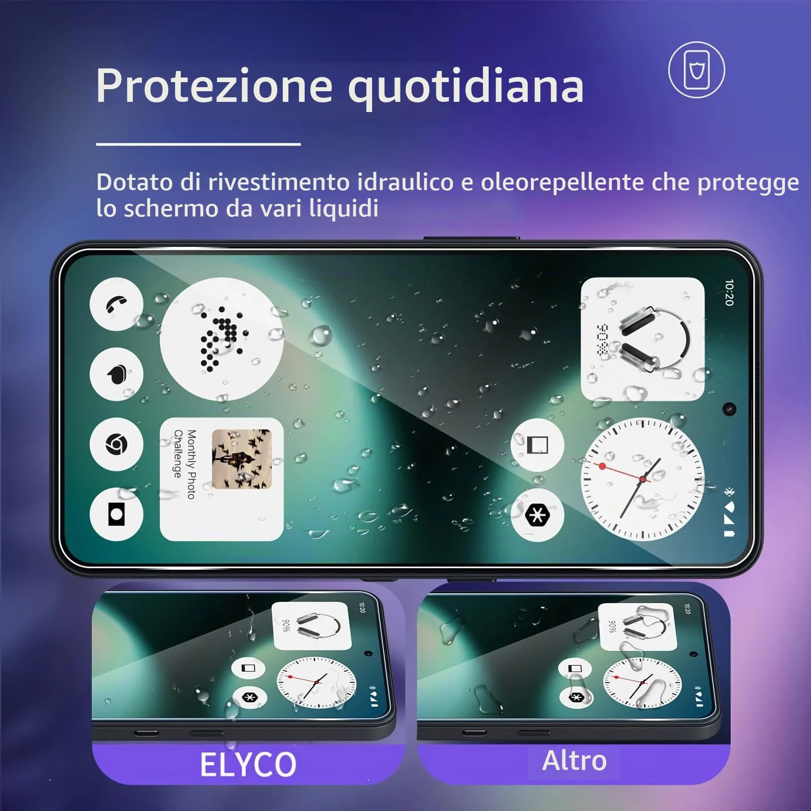 ELYCO Vetro Temperato per Nothing Phone 3a Lite, 3+3 Pezzi - immagine 2