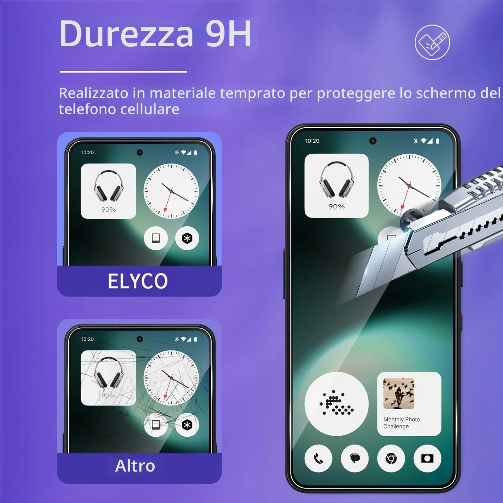ELYCO Vetro Temperato per Nothing Phone 3a Lite, 3+3 Pezzi - immagine 3