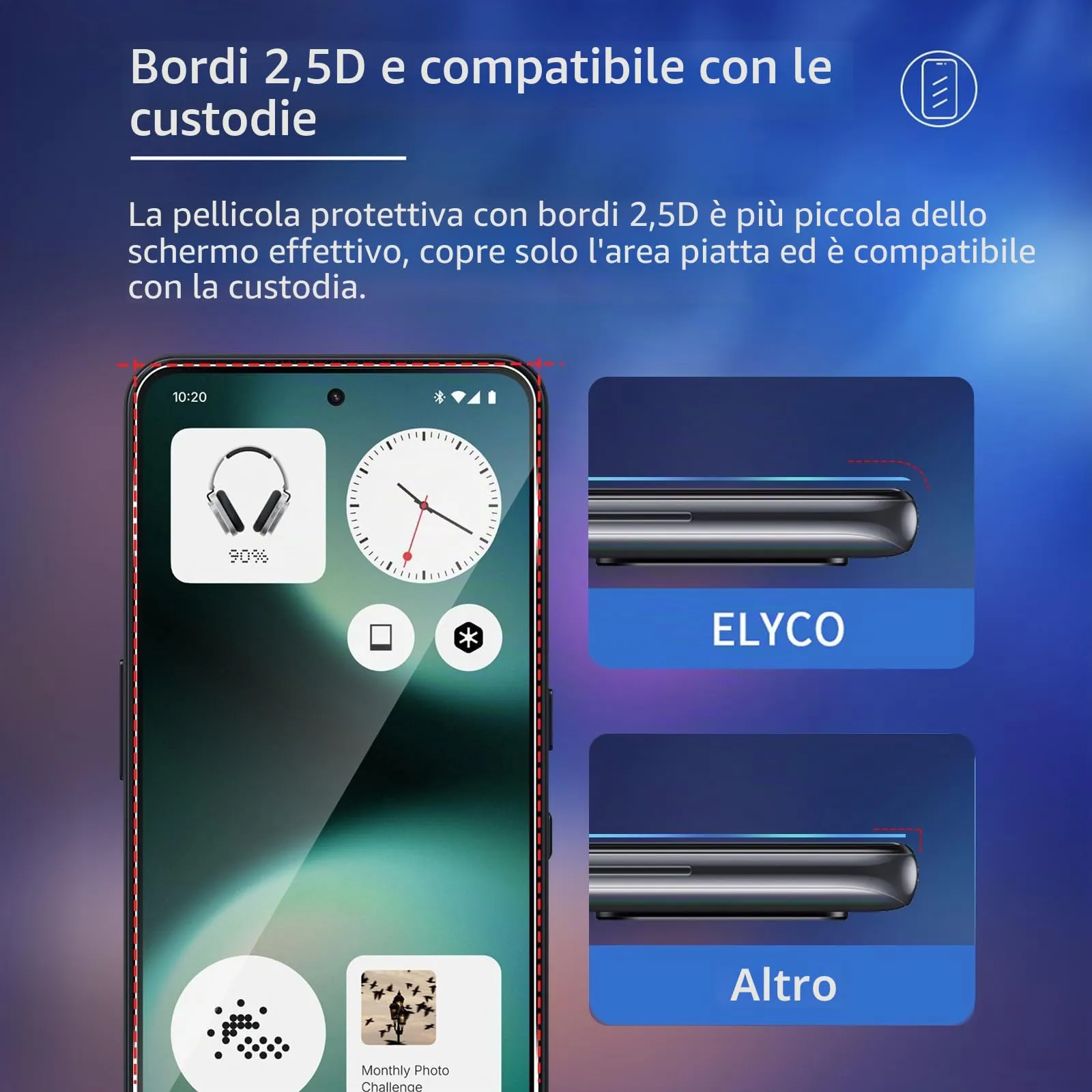ELYCO Vetro Temperato per Nothing Phone 3a Lite, 3+3 Pezzi - immagine 5