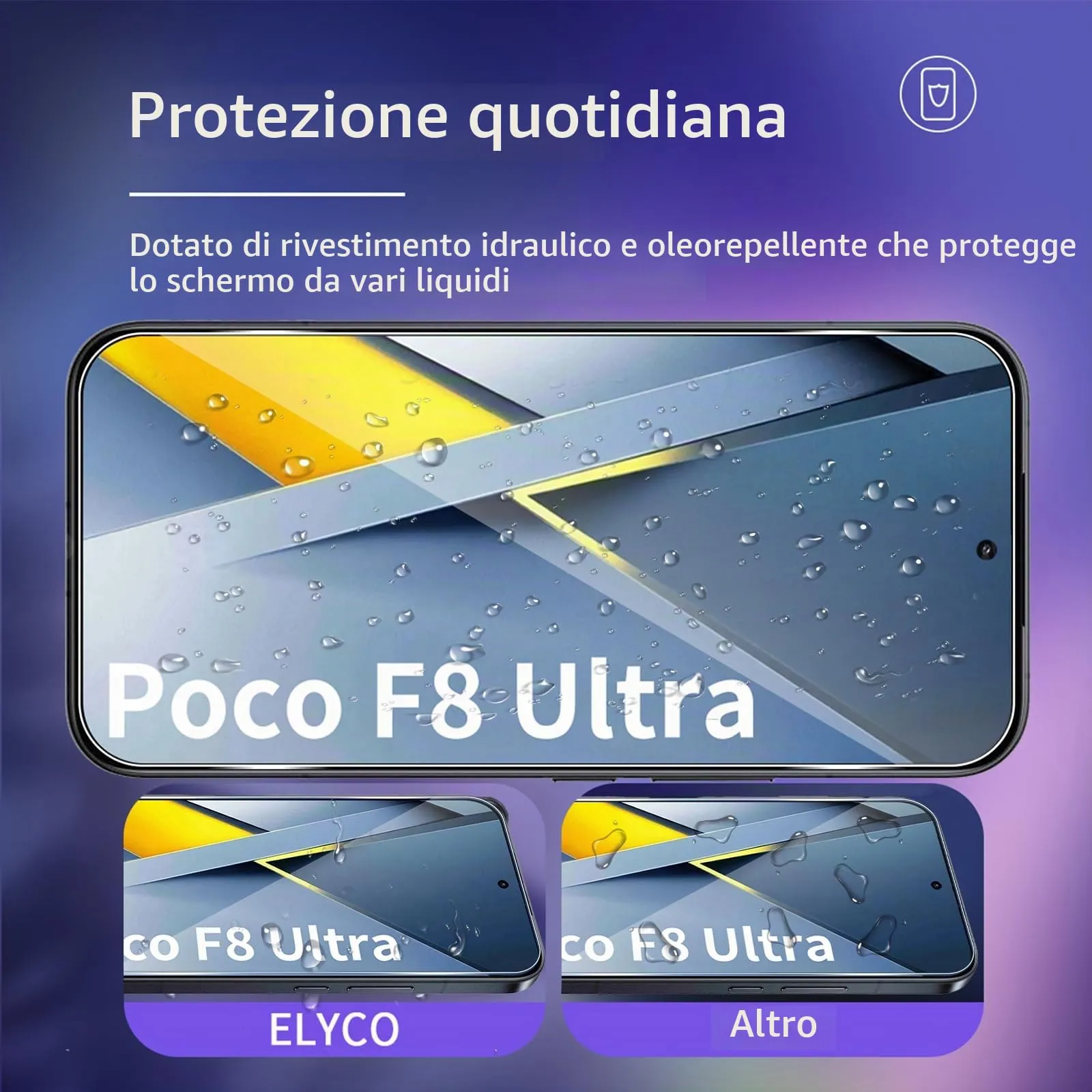 ELYCO Vetro Temperato per Xiaomi POCO F8 Ultra, 3+2 Pezzi - immagine 2