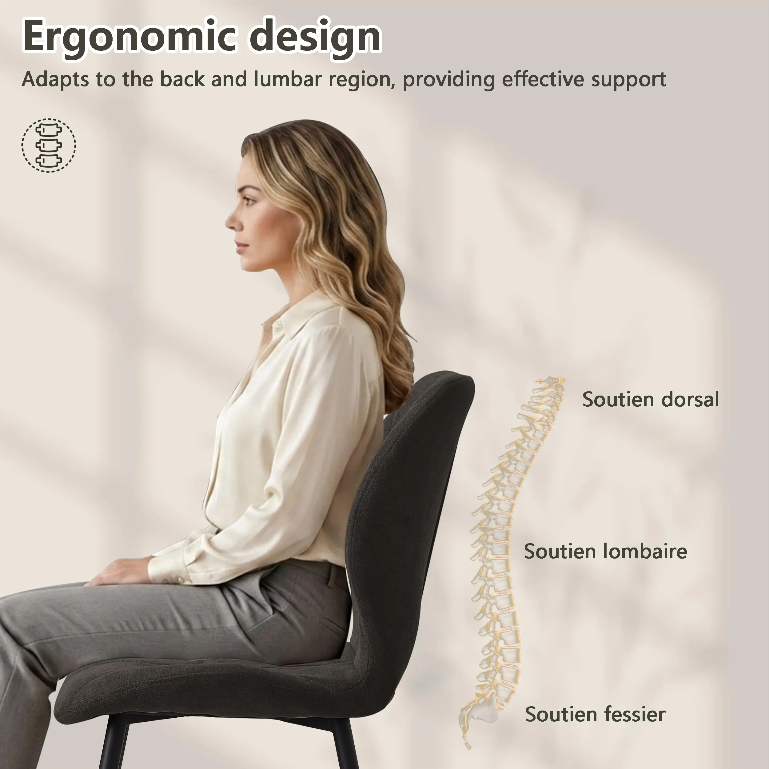 GrandCA HOME Set di 6 Sedie da Pranzo Imbottite in Tessuto a Rombi con Gambe in Metallo, Nero-R - immagine 8