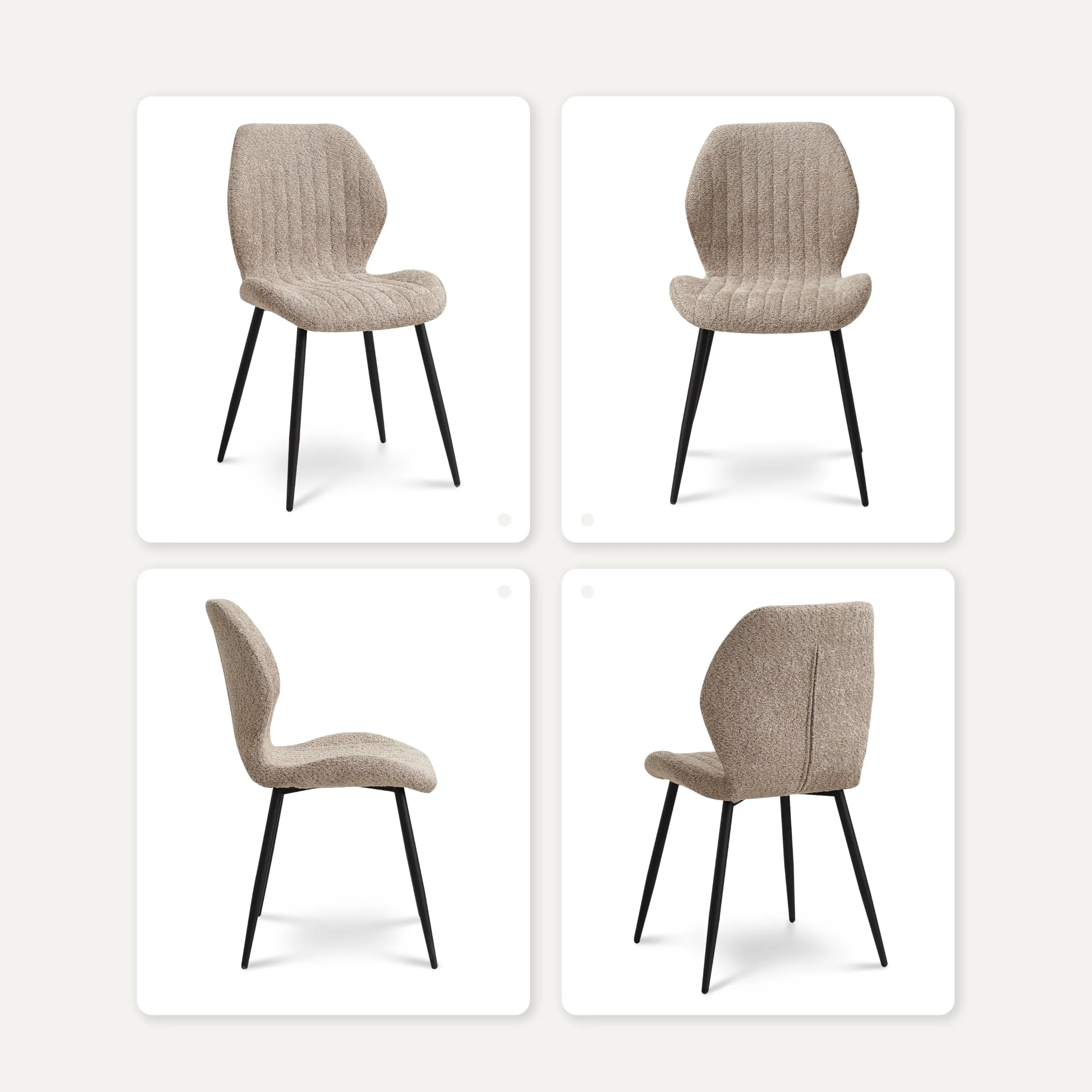 GrandCA HOME Set di 6 Sedie da Pranzo Imbottite, Sedie da Cucina e Soggiorno con Gambe in Metallo, Marrone - immagine 5