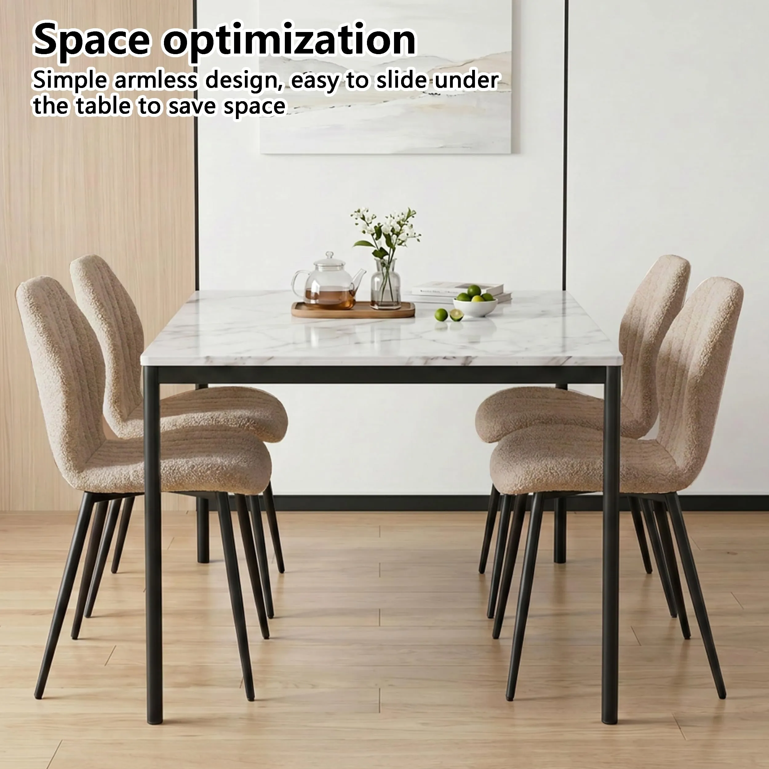 GrandCA HOME Set di 6 Sedie da Pranzo Imbottite, Sedie da Cucina e Soggiorno con Gambe in Metallo, Marrone - immagine 8