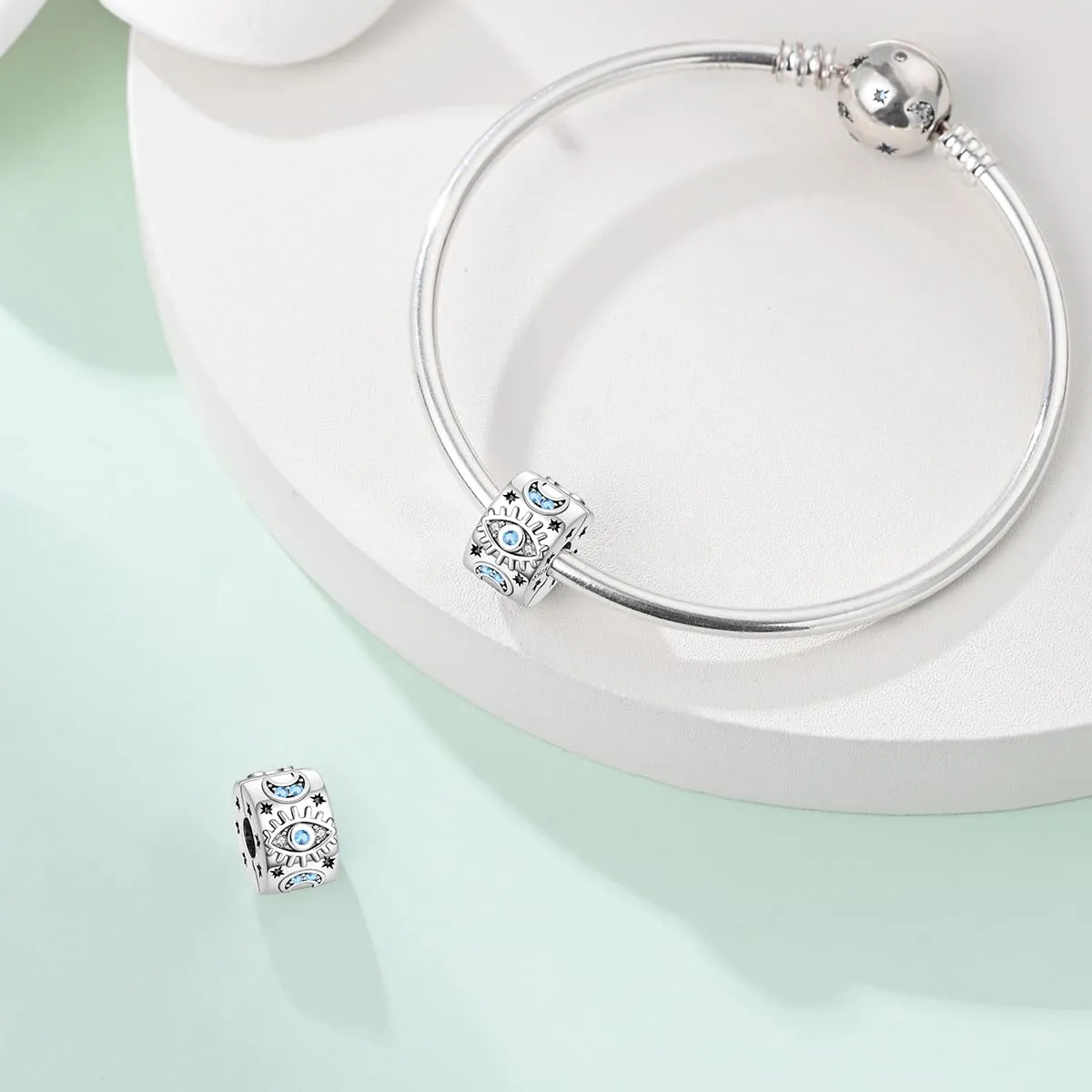 TINSLO Bead Charm Ciondolo Argento Sterling 925 con Cubic Zirconia per Braccialetti e Collane Europei - immagine 3