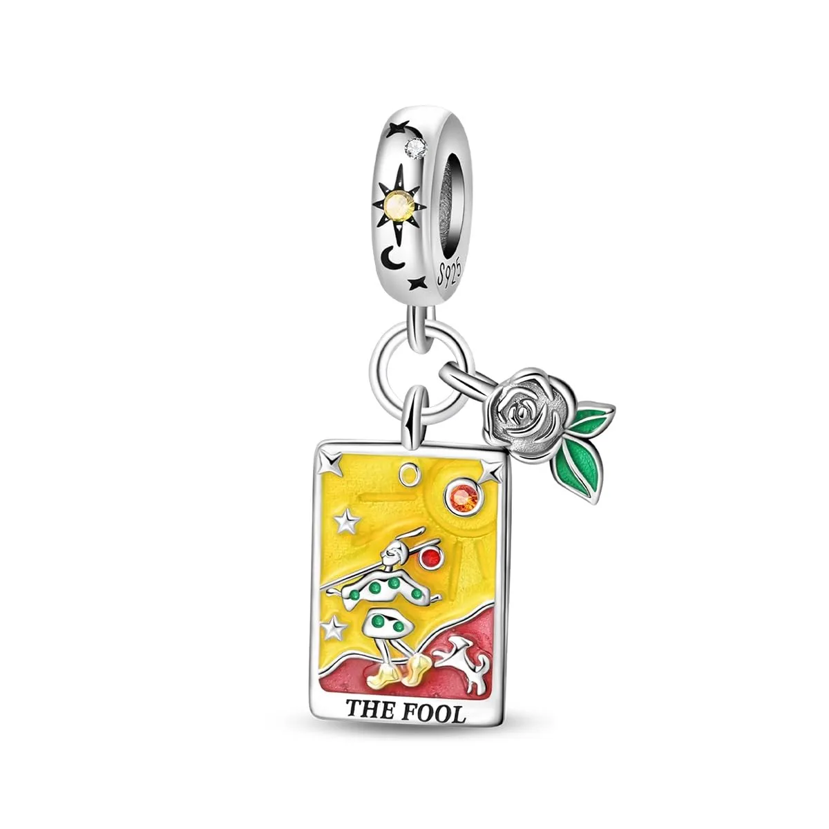 TINSLO Bead Charm in Argento Sterling 925 con Cubic Zirconia per Braccialetti e Collane Europei - immagine 1