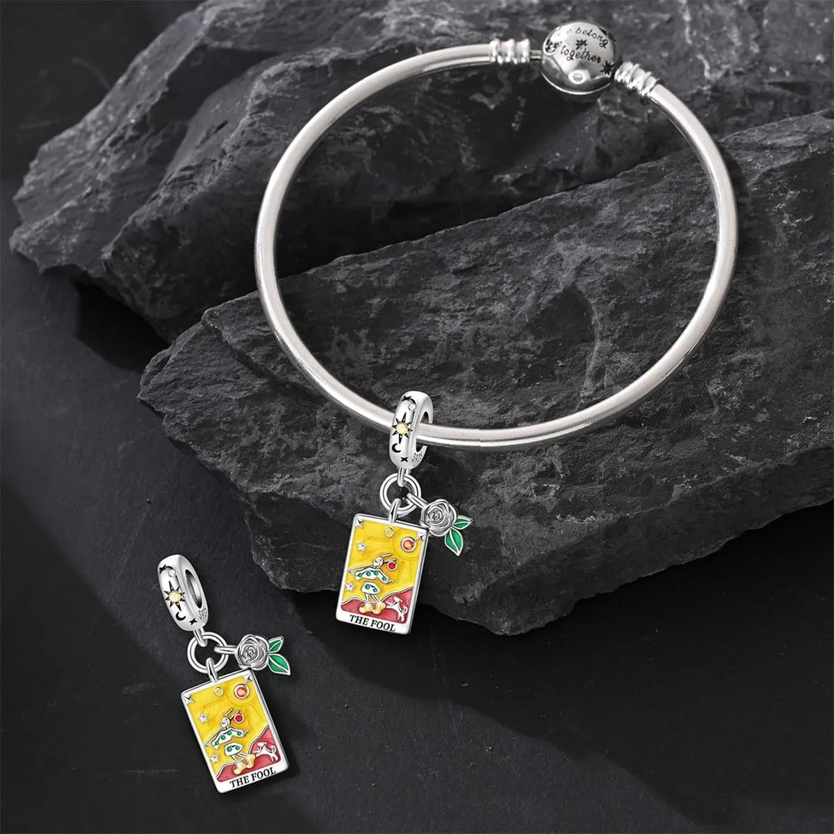 TINSLO Bead Charm in Argento Sterling 925 con Cubic Zirconia per Braccialetti e Collane Europei - immagine 3