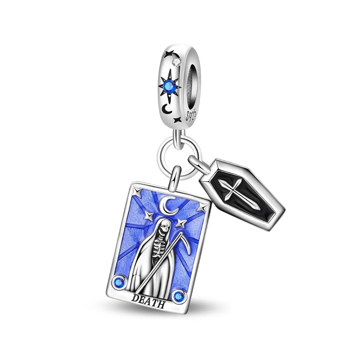 TINSLO Bead Charm Ciondolo Argento Sterling 925 con Cubic Zirconia per Braccialetti e Collane Europei - immagine 1