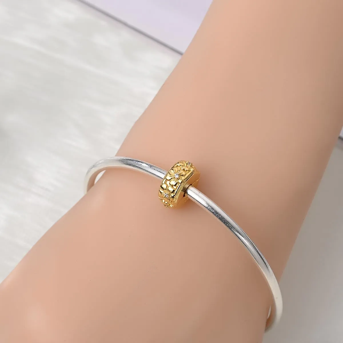 TINSLO Bead Charm Argento Sterling 925 con Cubic Zirconia per Braccialetti e Collane Europee - immagine 4