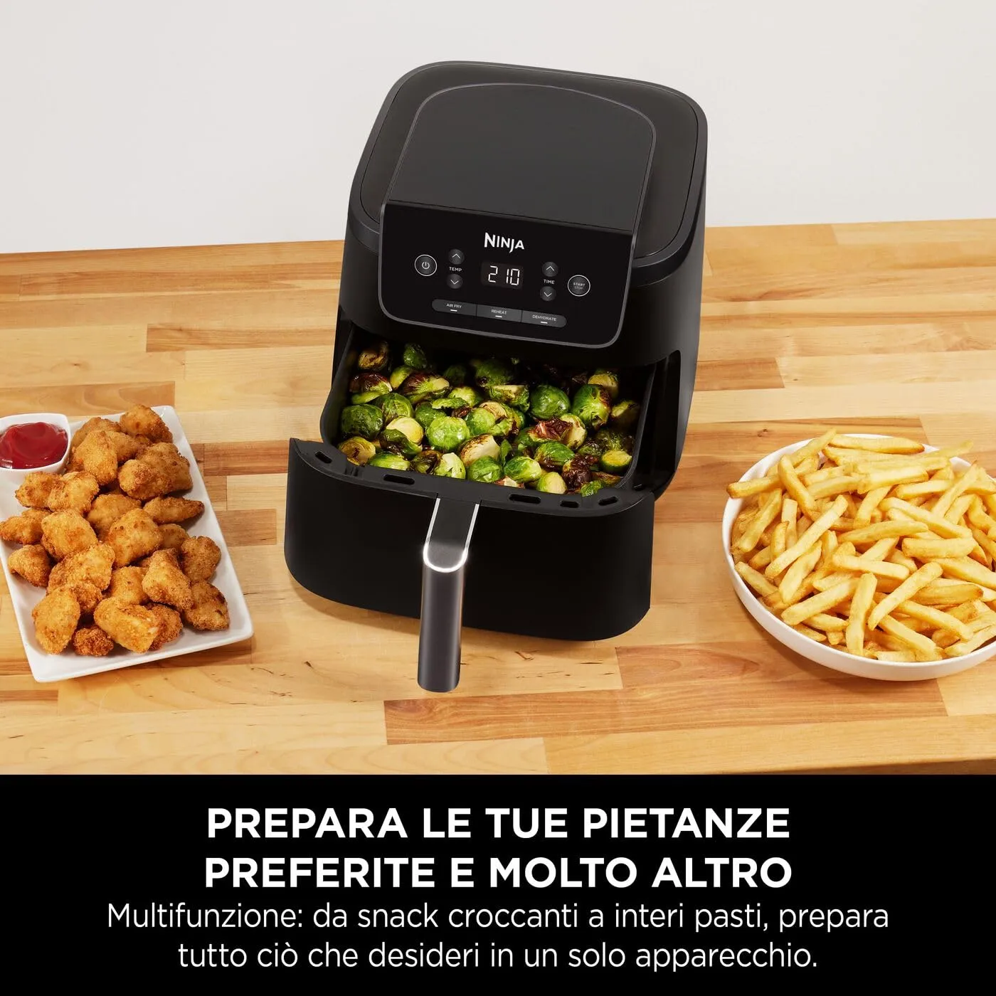 Ninja AirCrisp AF110EU Friggitrice ad Aria, 4,7L, Nero - immagine 4
