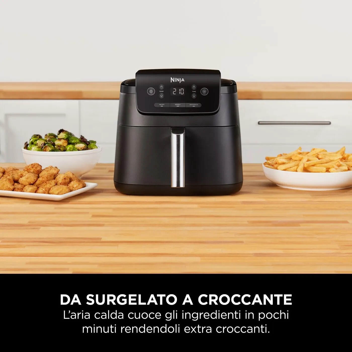 Ninja AirCrisp AF110EU Friggitrice ad Aria, 4,7L, Nero - immagine 5