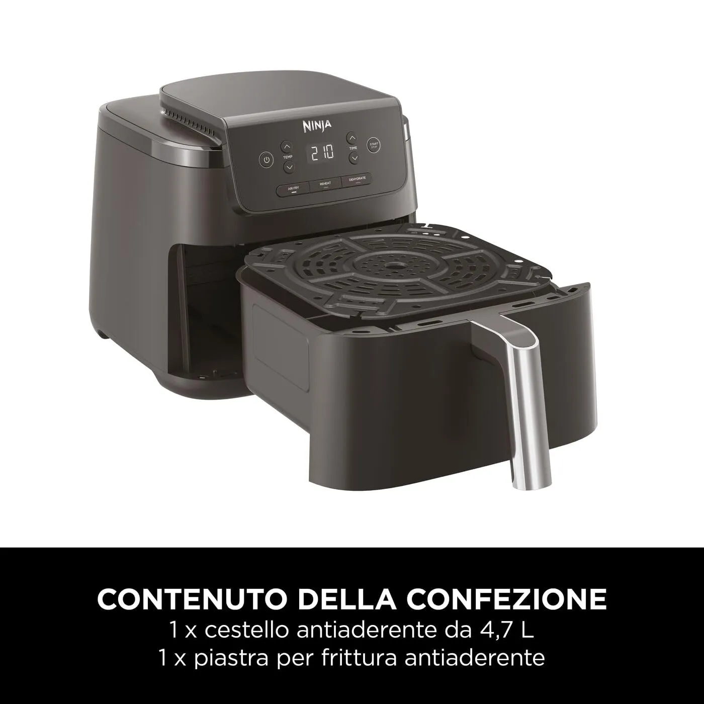 Ninja AirCrisp AF110EU Friggitrice ad Aria, 4,7L, Nero - immagine 8