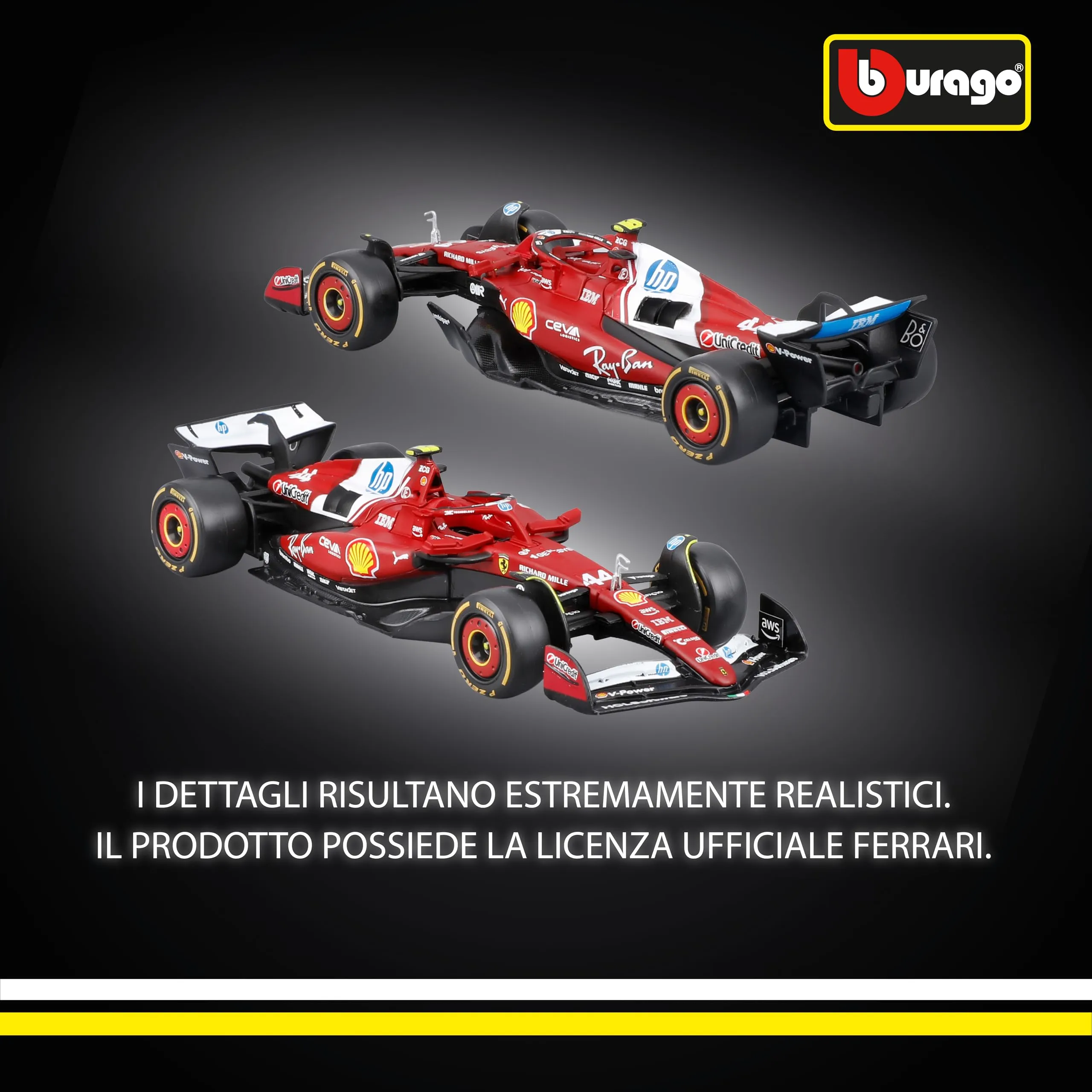 Burago Ferrari SF-25 Lewis Hamilton GP 2025 1/43 - immagine 3