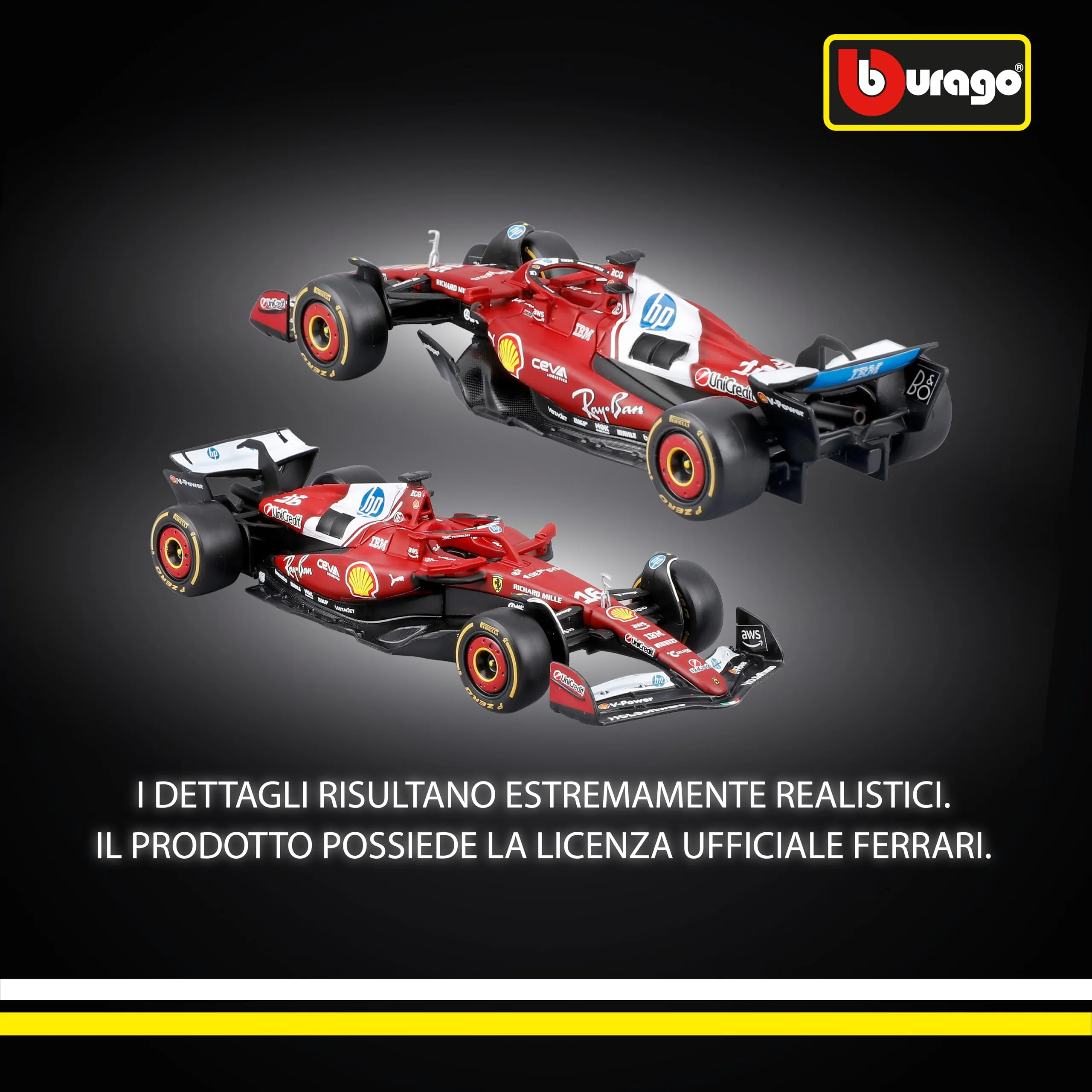 Bburago Ferrari SF-25 F1 2025 #16 Leclerc 1:43 Diecast Model - immagine 3