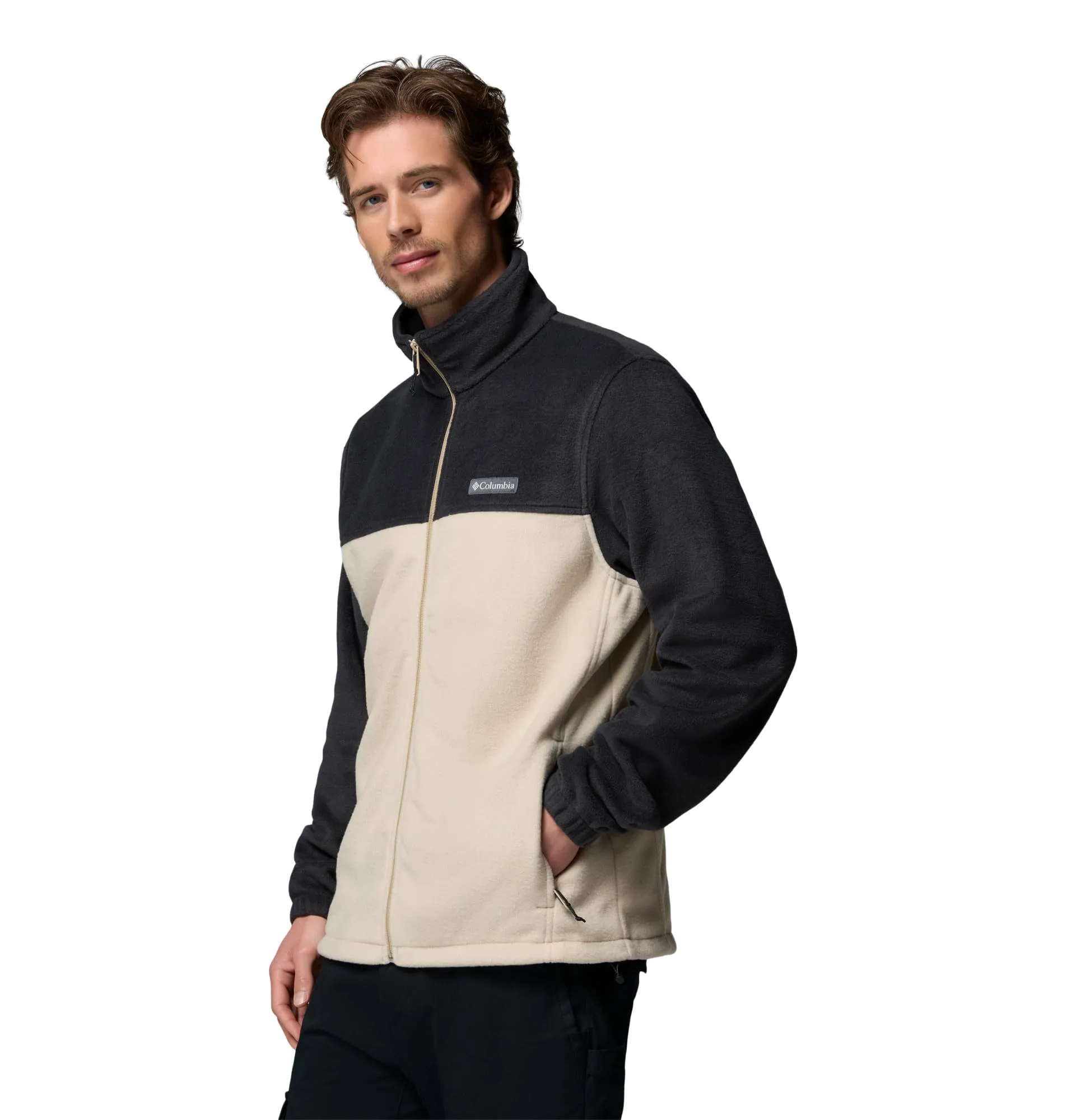 Columbia Steens Mountain Full Zip 2.0 Mens Fleece Jacket, Fossil/Black, M - immagine 3