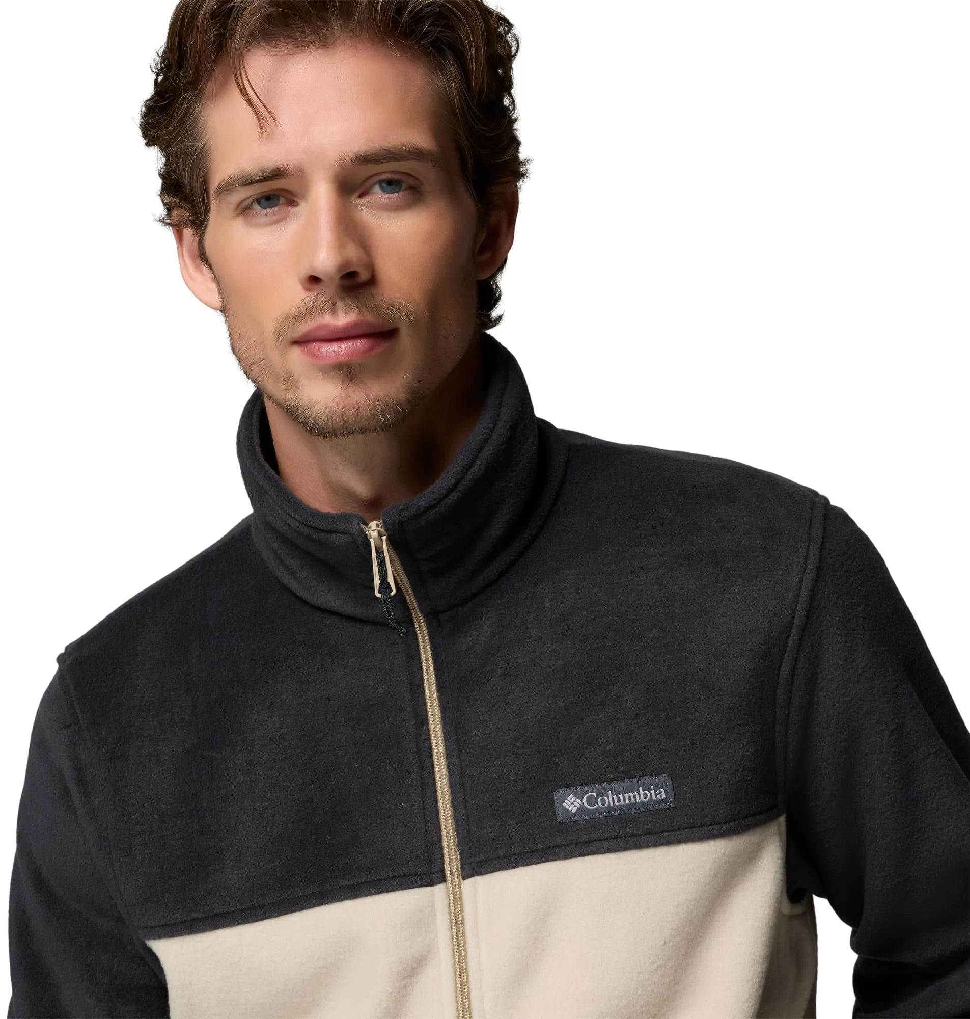 Columbia Steens Mountain Full Zip 2.0 Mens Fleece Jacket, Fossil/Black, M - immagine 5