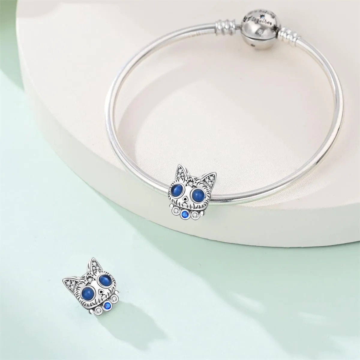 TINSLO Bead Charm Ciondolo in Argento Sterling 925 con Cubic Zirconia, Compatibile con Braccialetti e Collane Europee e Pandora - immagine 3