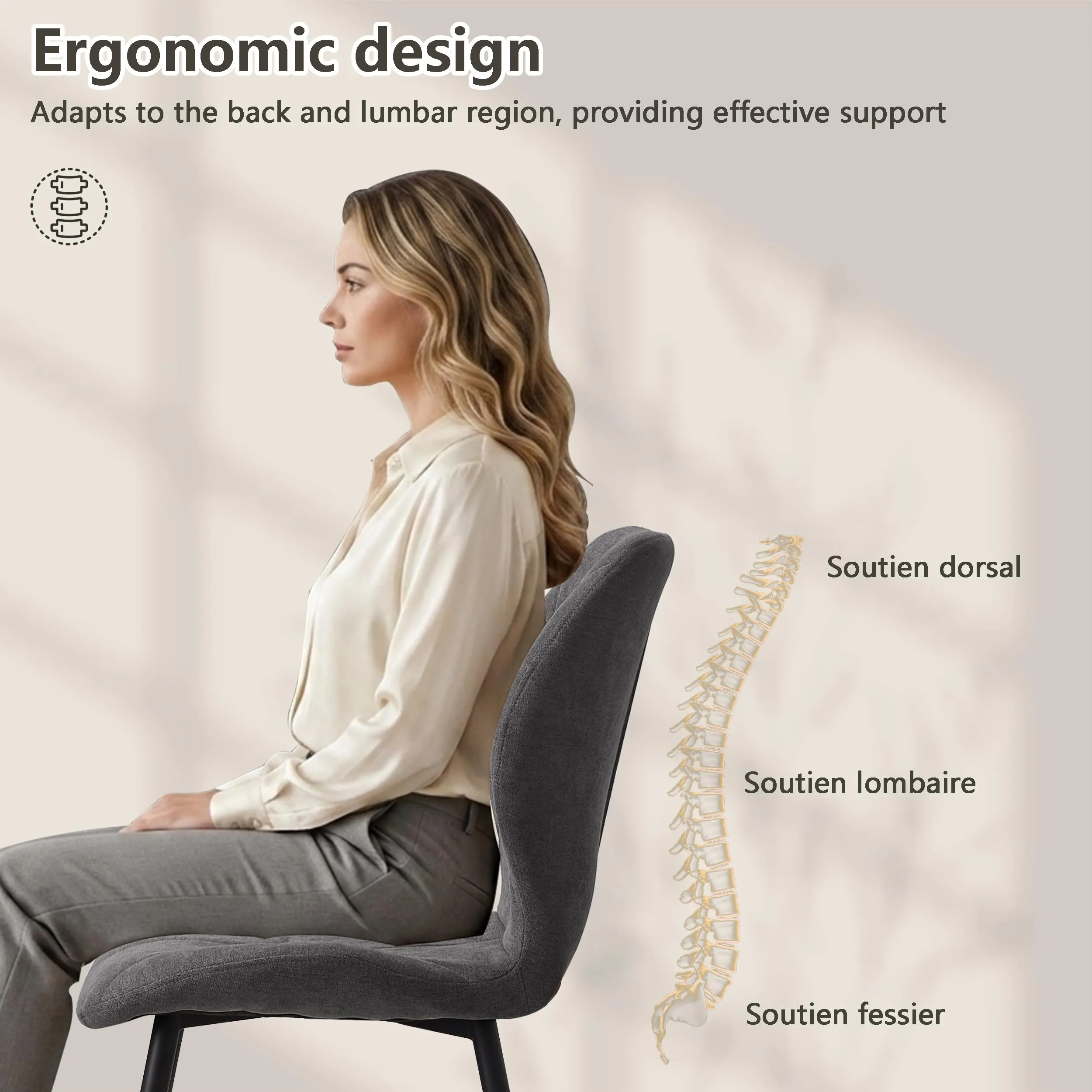 GrandCA HOME Set di 6 Sedie da Pranzo Imbottite, Sedie da Cucina Nordiche con Gambe in Metallo, Grigio Scuro-R - immagine 7