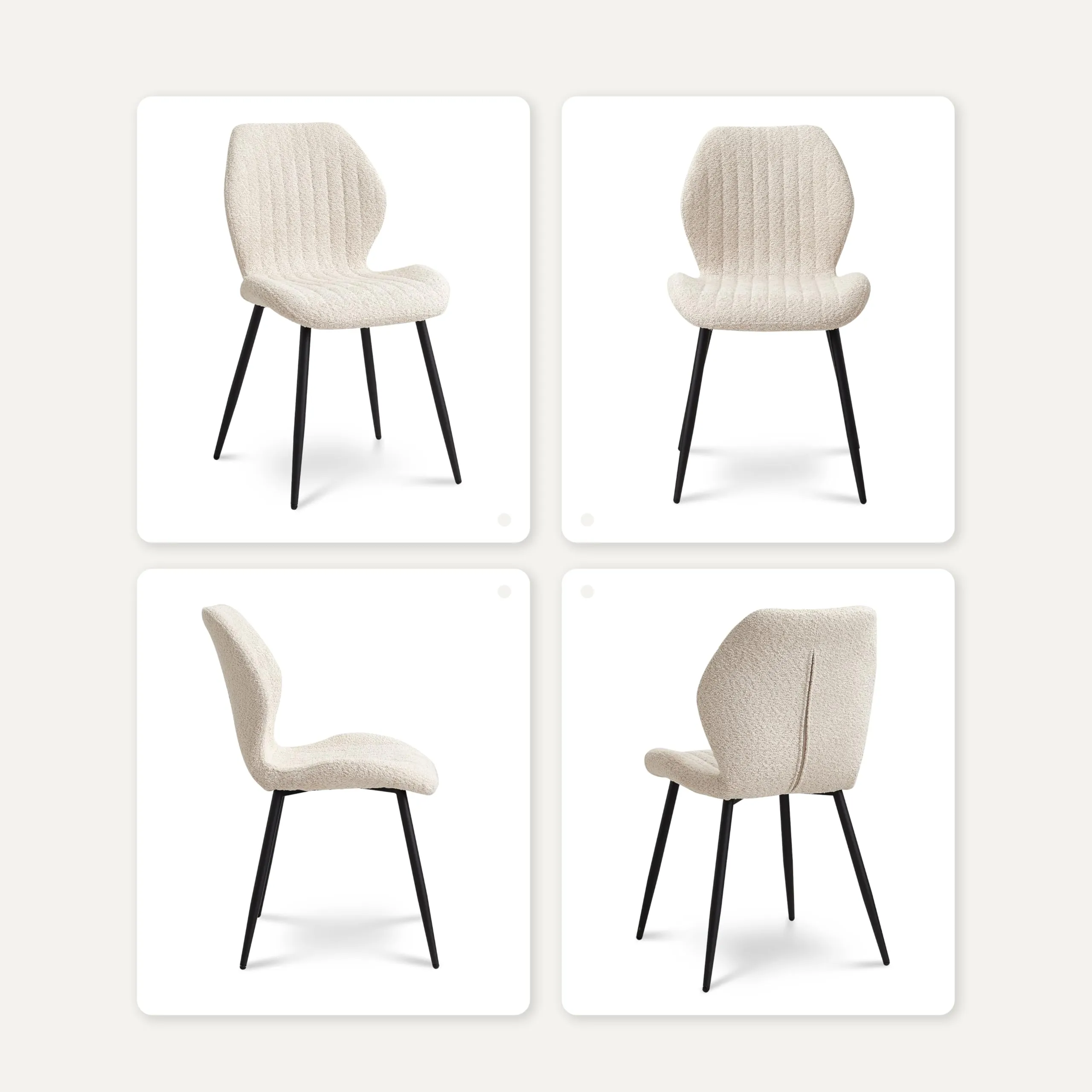 GrandCA HOME Set di 2 Sedie da Pranzo Imbottite, Beige - immagine 8