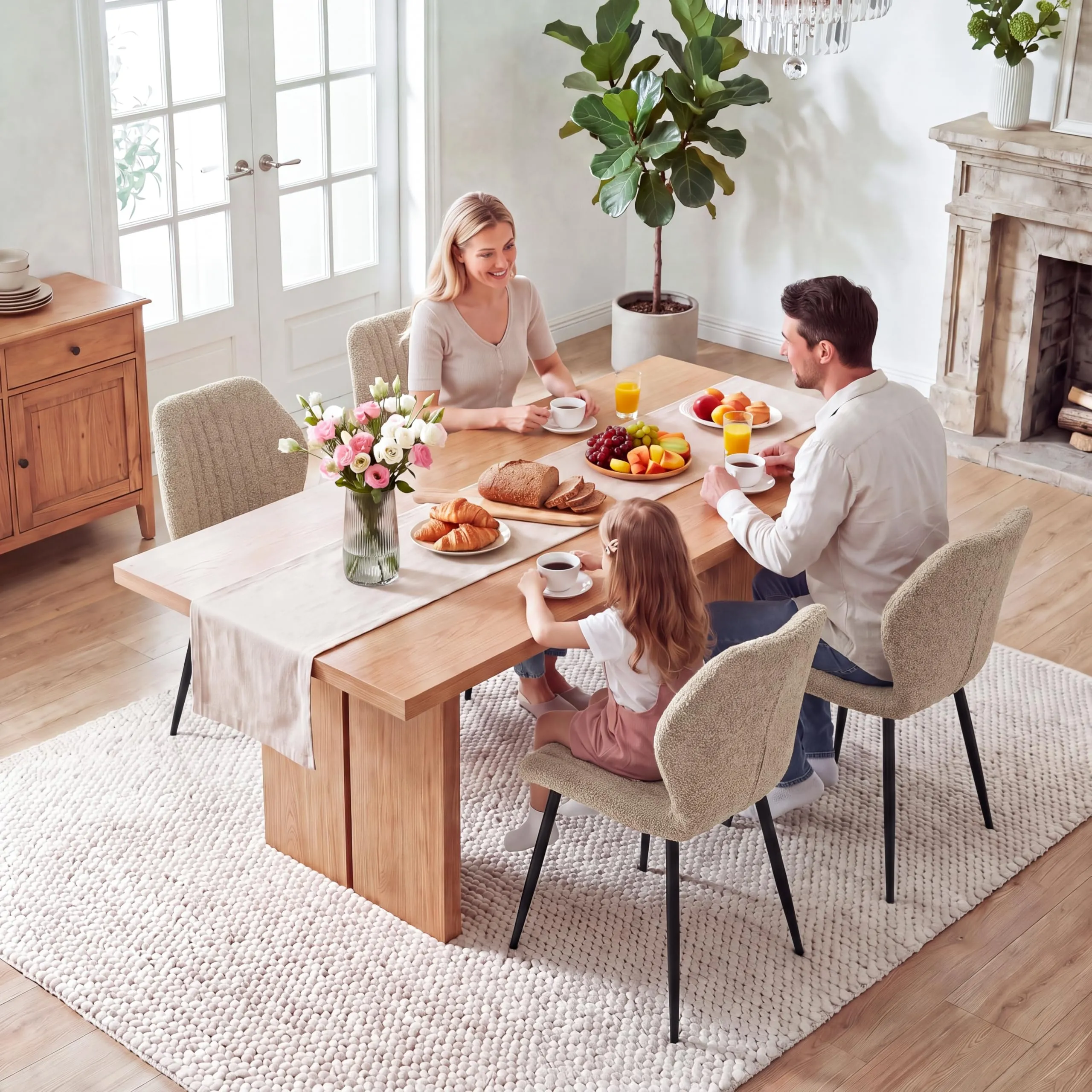 GrandCA HOME Set di 2 Sedie da Pranzo Imbottite, Marrone - immagine 3