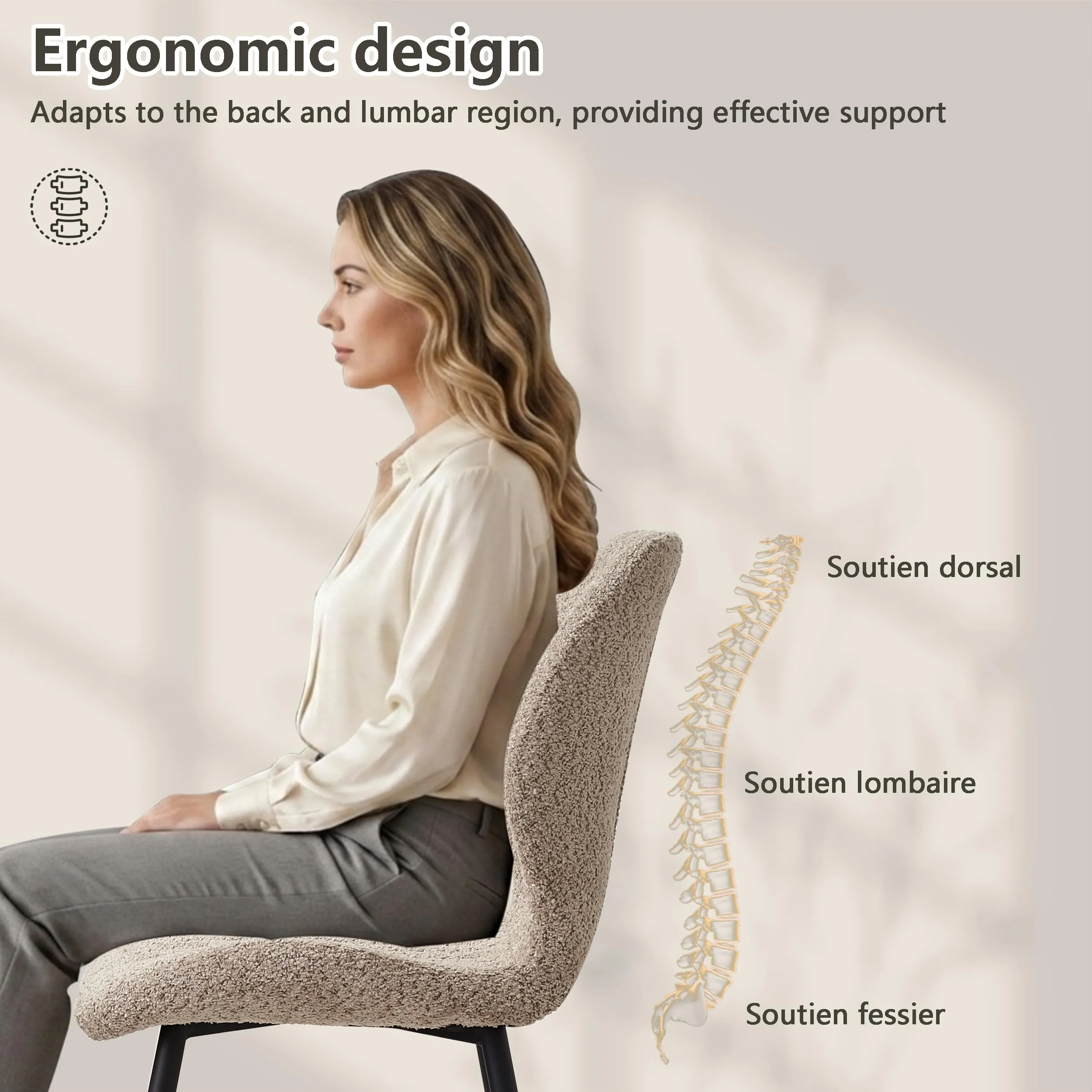 GrandCA HOME Set di 2 Sedie da Pranzo Imbottite, Marrone - immagine 7