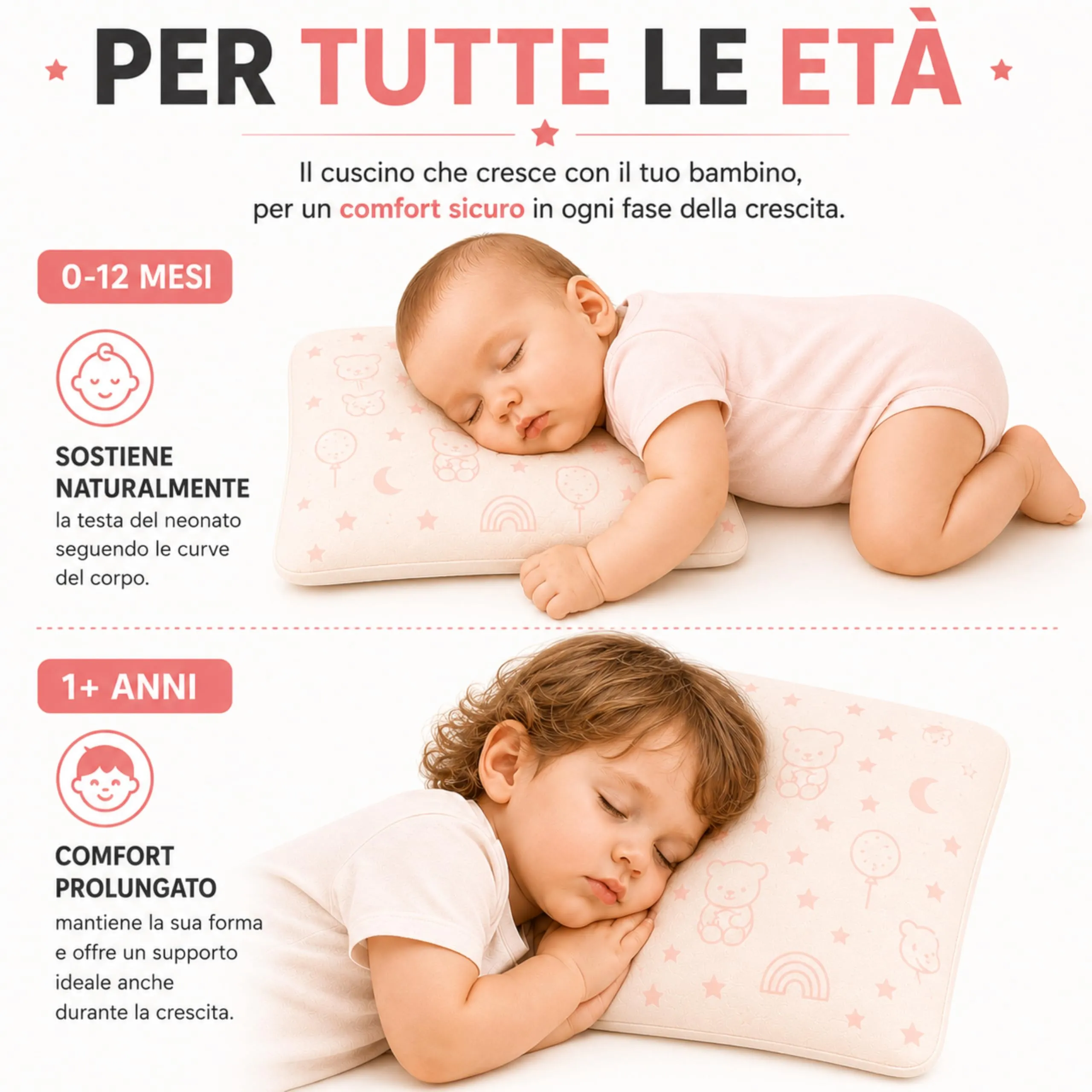 The Double Twenty Cuscino Baby Memory Antisoffoco Tecnica Millefori 50x30 cm - Rosa - immagine 5