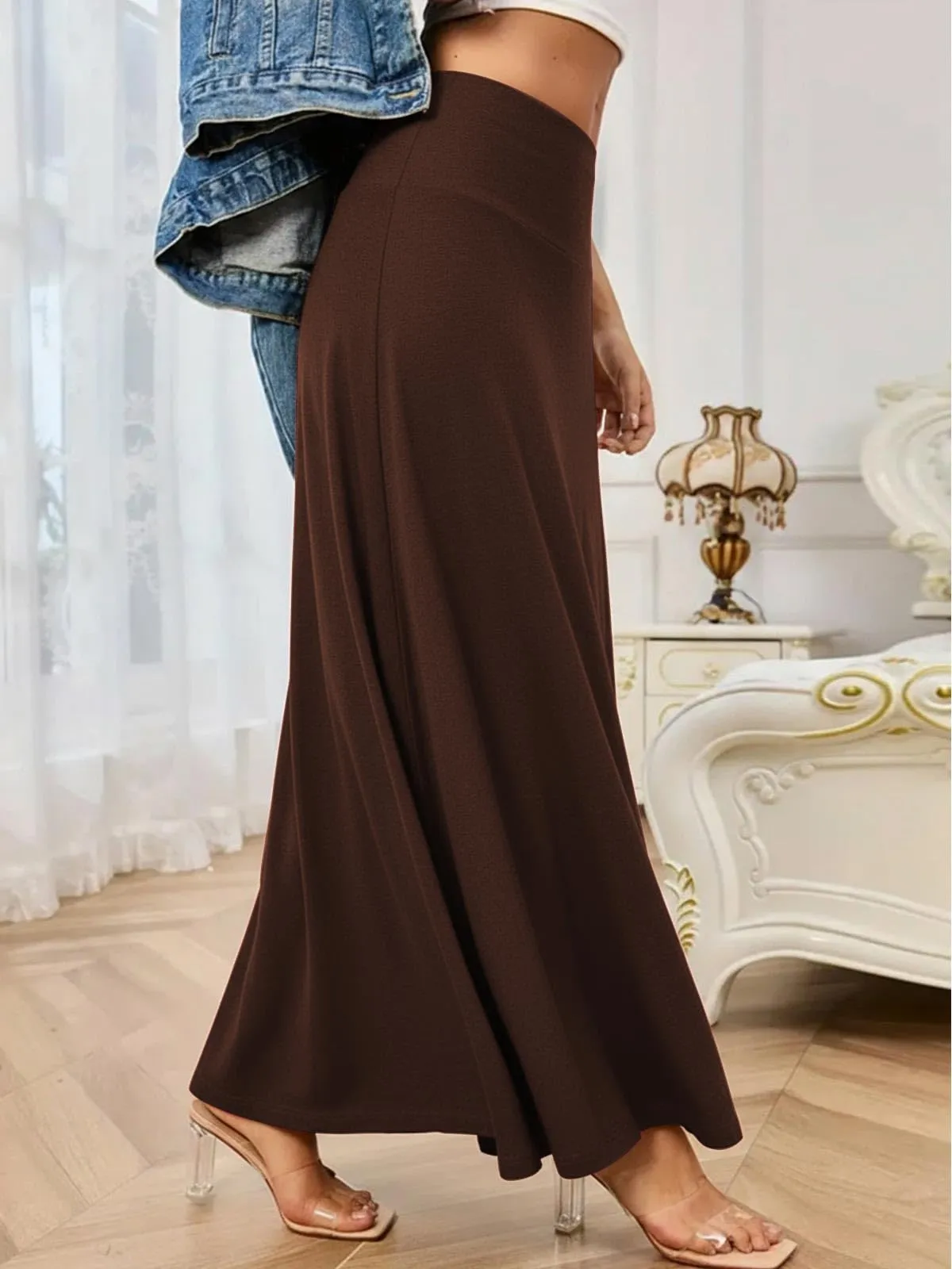 Adigaber Gonna Lunga da Donna Elasticizzata Vita Alta Maxi Yoga - immagine 2