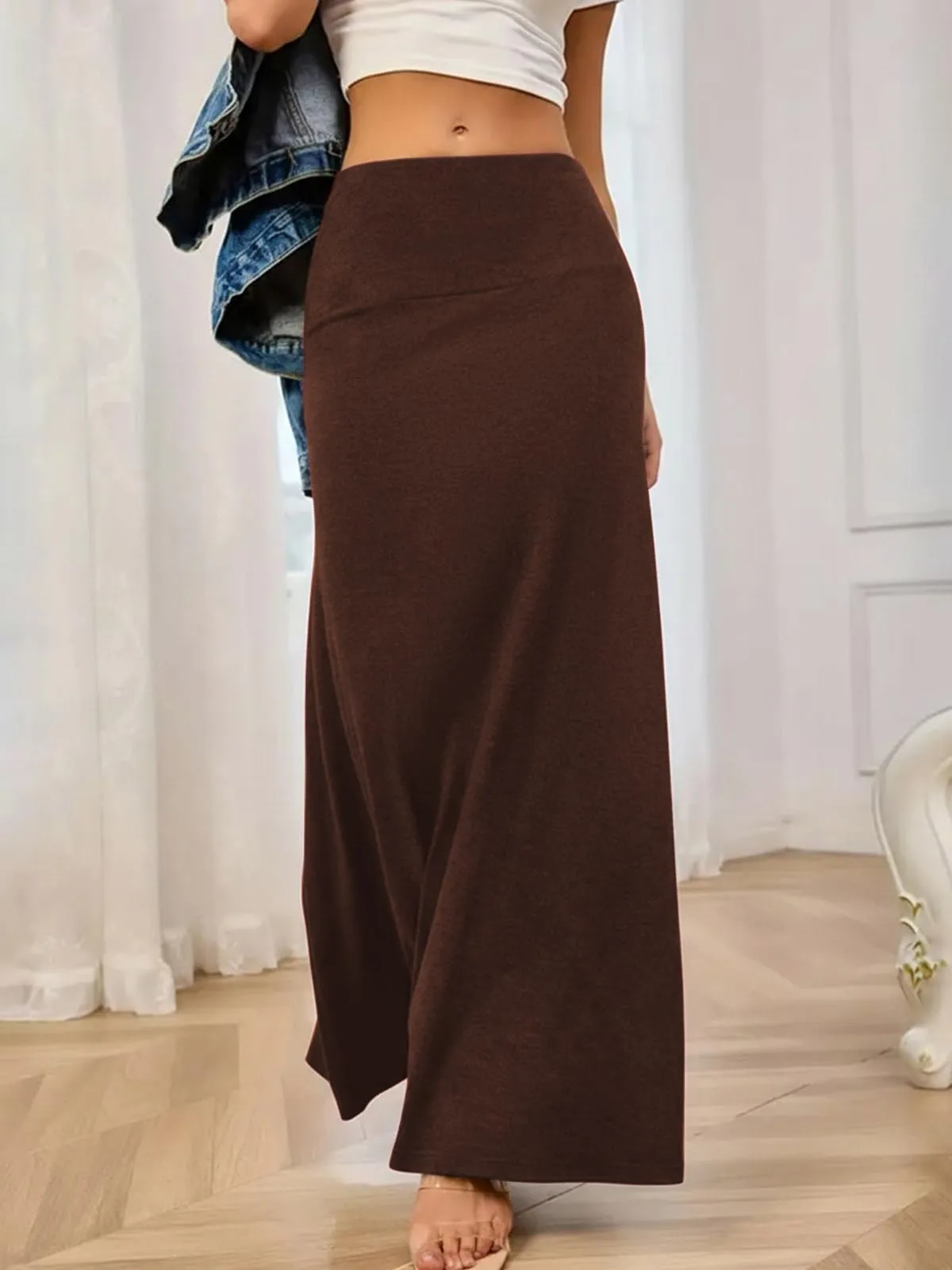 Adigaber Gonna Lunga da Donna Elasticizzata Vita Alta Maxi Yoga - immagine 5