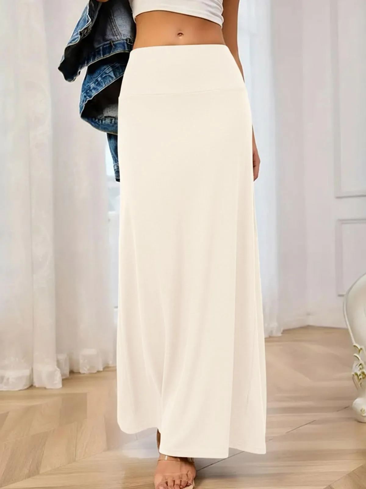 Adigaber Gonna Lunga da Donna Elasticizzata Vita Alta Maxi Yoga - immagine 5