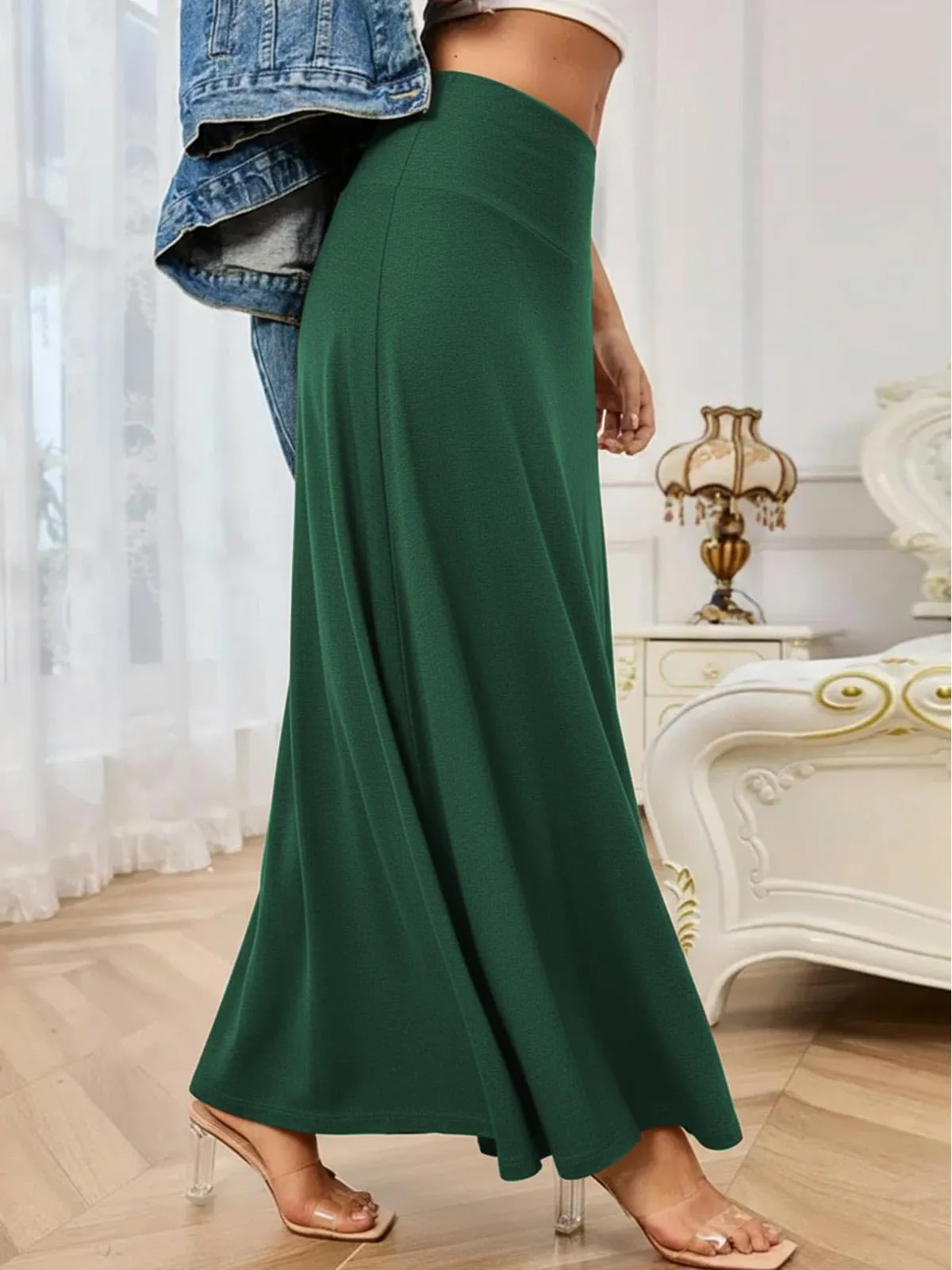 Adigaber Gonna Lunga da Donna Elasticizzata Vita Alta Maxi Yoga - immagine 2