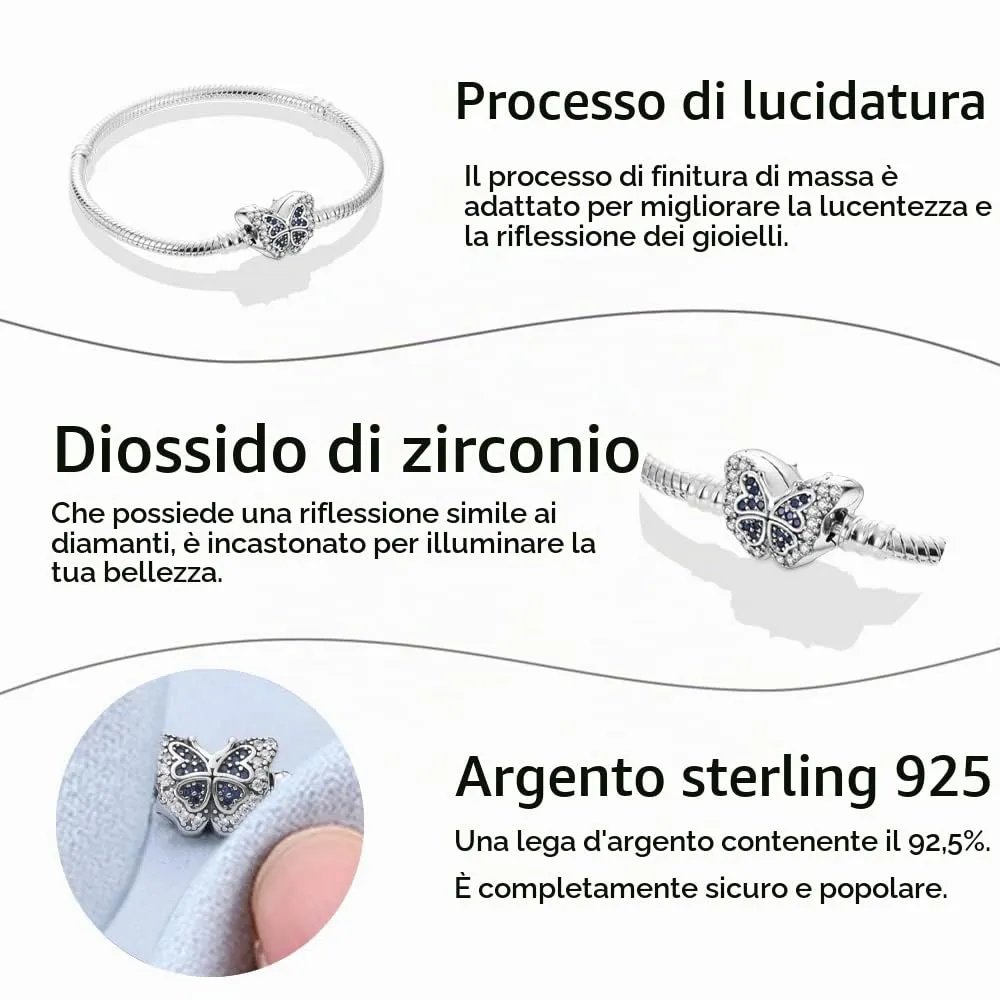 KUNSIR Moments Bracciale Donna in Argento Sterling 925 Snake, Compatibile con Pandora - immagine 4