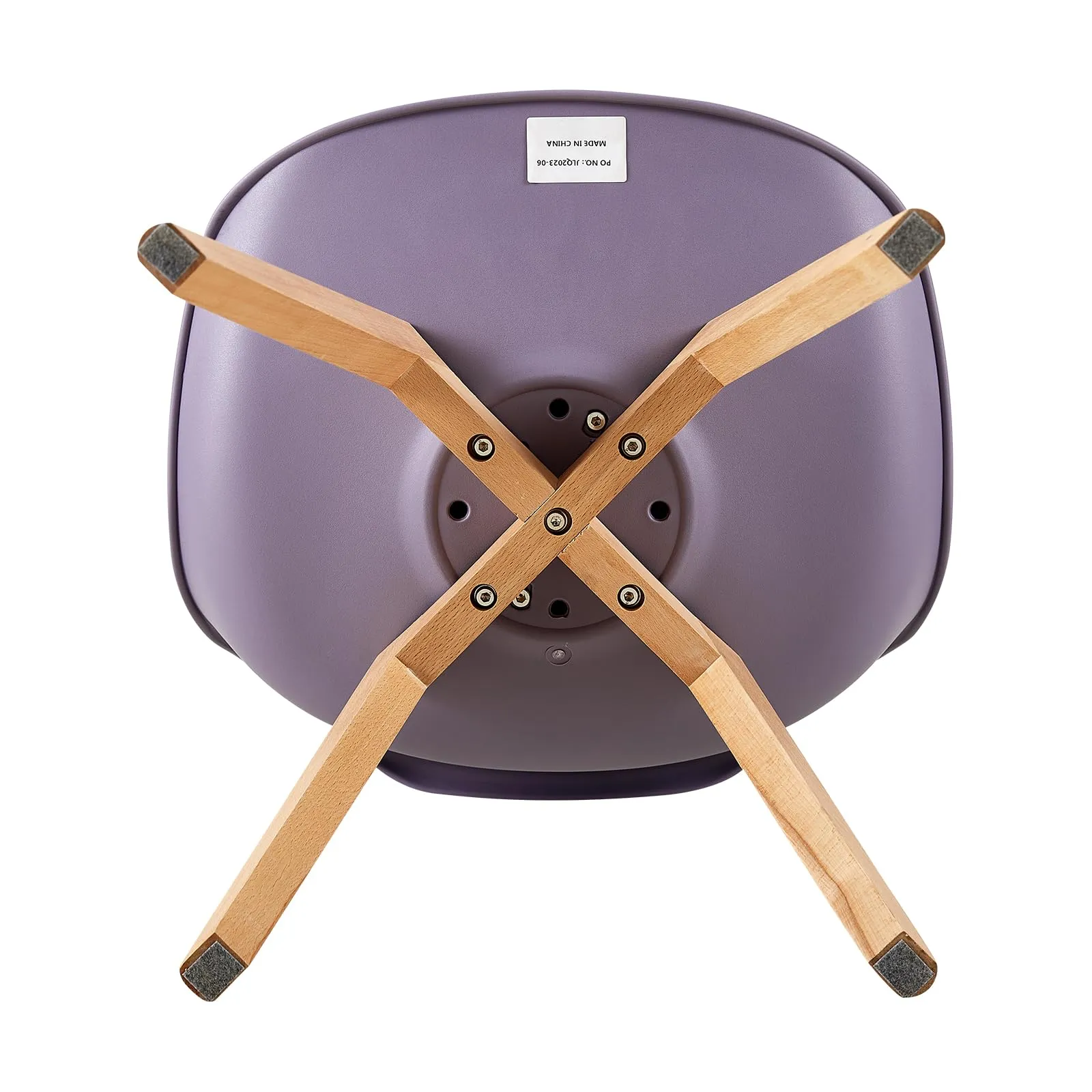 EGGREE Set di 4 Sedie da Sala da Pranzo, Gambe in Faggio Massiccio, Schienale in Plastica e Cuscino in PU, Rosa Fumé, Turchese, Verde Menta, Grigio Viola - immagine 8