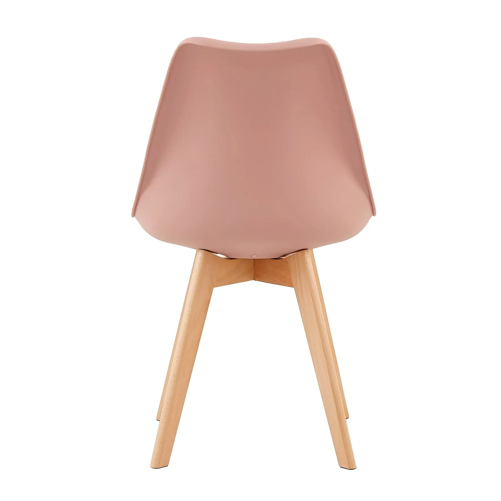 EGGREE Set di 4 Sedie da Sala da Pranzo, Gambe in Faggio Massiccio, Schienale in Plastica e Cuscino in PU, Rosa Fumé, Turchese, Verde Menta, Grigio Viola - immagine 9
