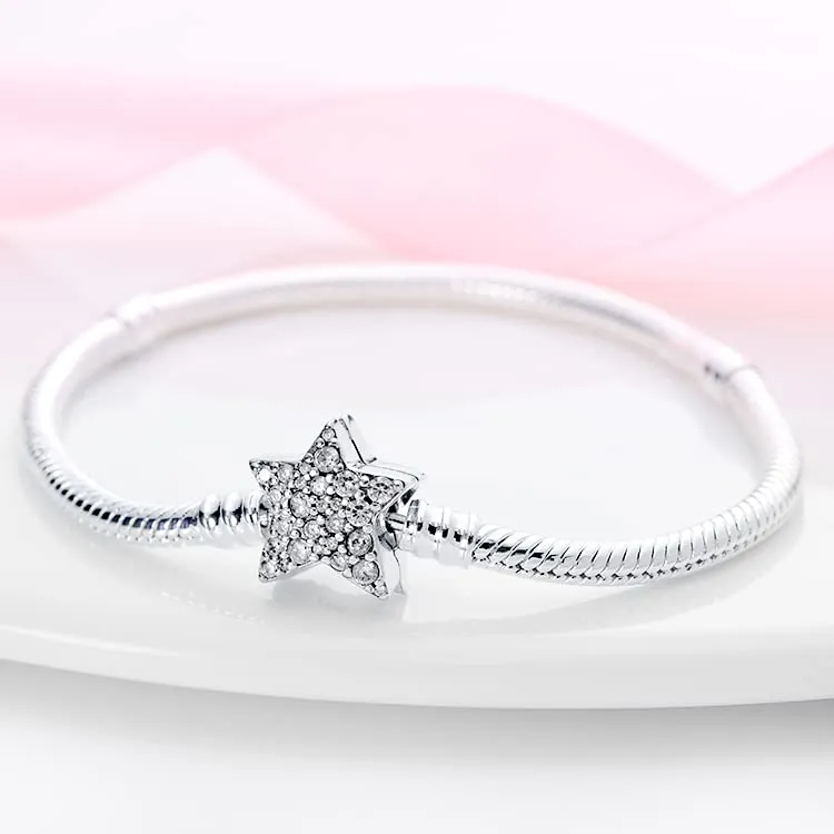 KUNSIR Bracciale Snake in Argento Sterling 925 per Ciondoli, Compatibile con Pandora, 20cm - immagine 2