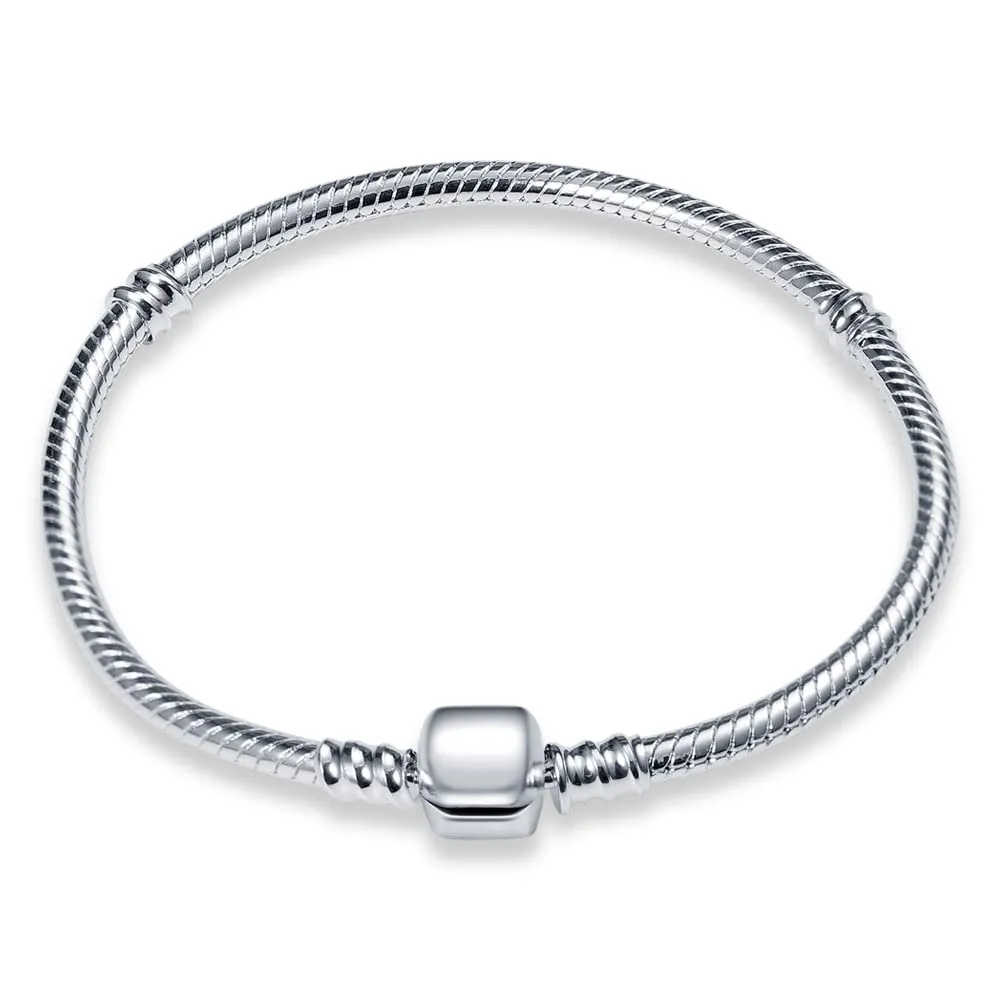 KUNSIR Bracciale Snake in Argento Sterling 925 per Ciondoli Compatibile con Pandora, 21cm - immagine 1