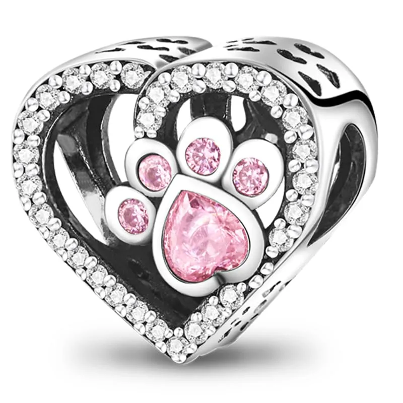KUNSIR Bead Charm in Argento Sterling 925 con Cubic Zirconia per Braccialetti e Collane Europei - immagine 1