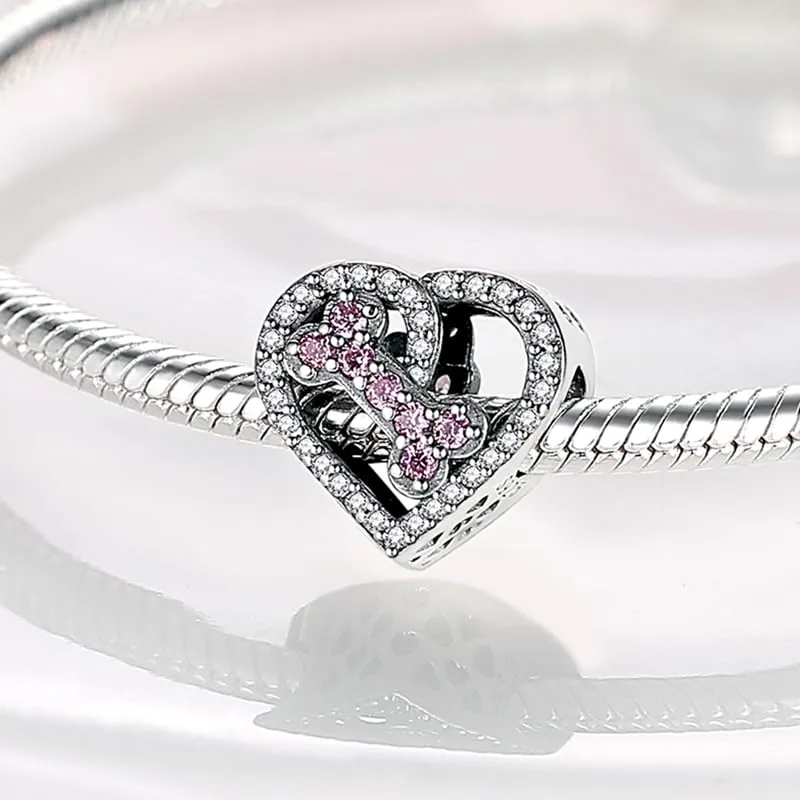 KUNSIR Bead Charm in Argento Sterling 925 con Cubic Zirconia per Braccialetti e Collane Europei - immagine 3