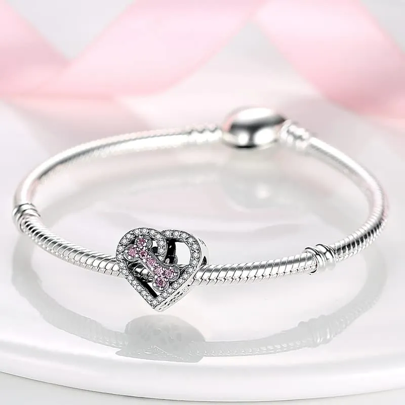 KUNSIR Bead Charm in Argento Sterling 925 con Cubic Zirconia per Braccialetti e Collane Europei - immagine 4