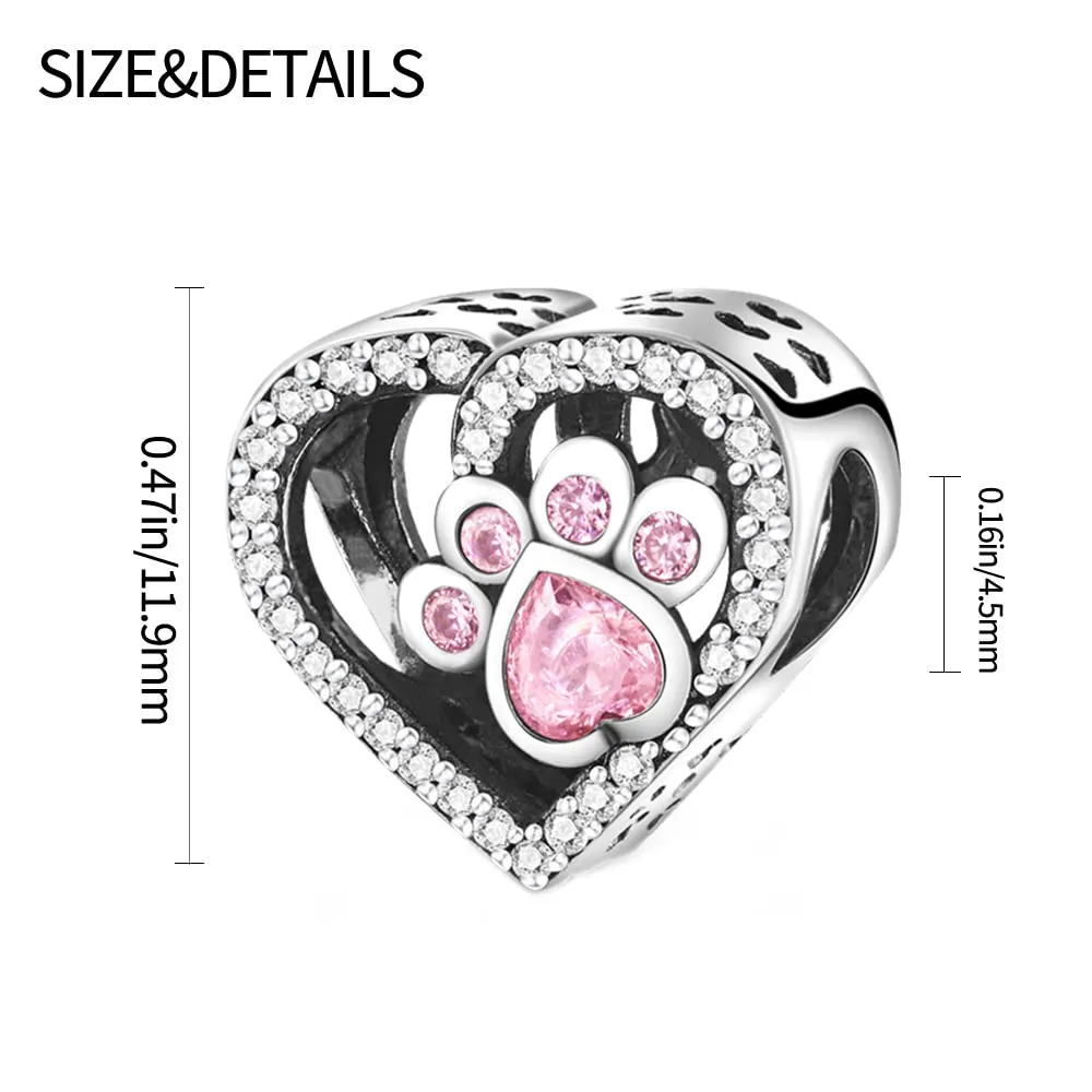 KUNSIR Bead Charm in Argento Sterling 925 con Cubic Zirconia per Braccialetti e Collane Europei - immagine 7