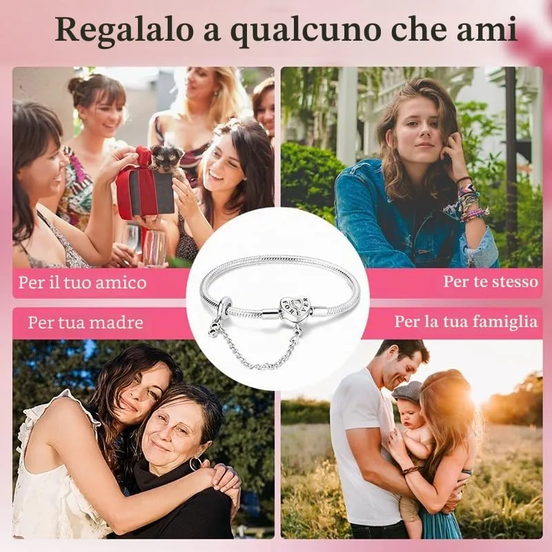 KUNSIR Moments Bracciale Snake in Argento Sterling 925 per Ciondoli Compatibile con Pandora, 19cm - immagine 7