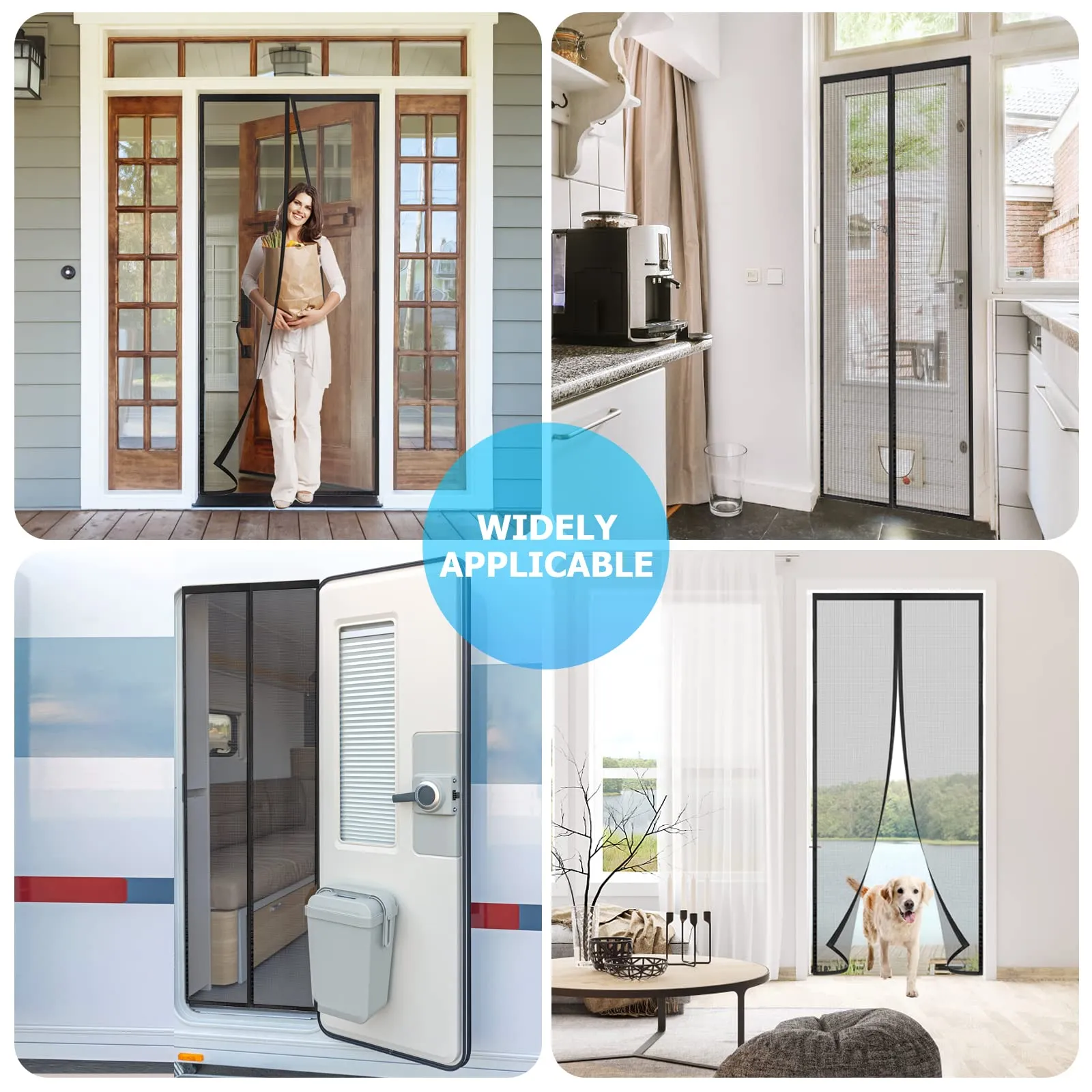 ESMAYULO Zanzariera Magnetica per Porta in Fibra di Vetro, 115x240 cm, Nero - immagine 4